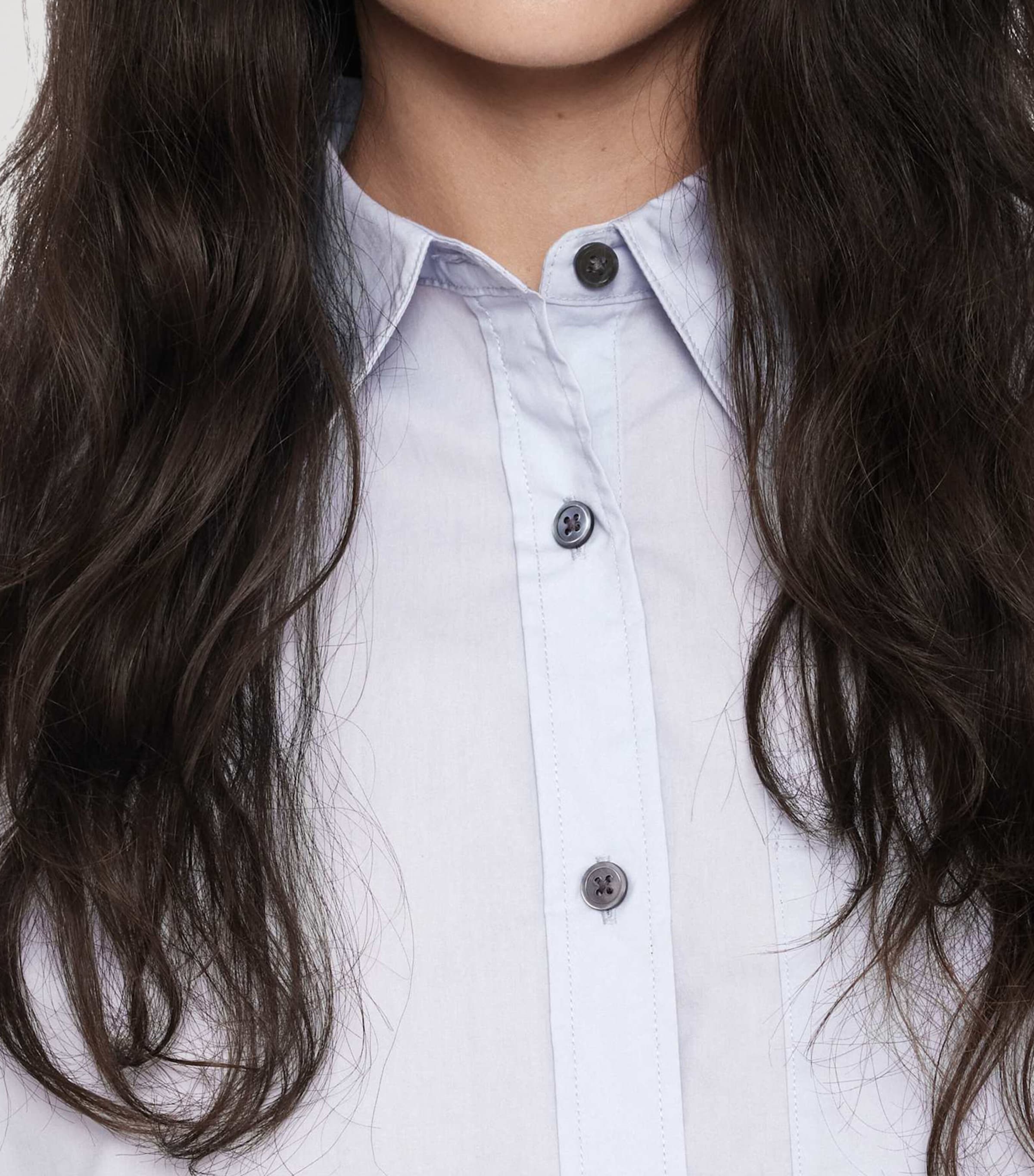 AllSaints Womens Organic Cotton Kaia Oversized Shirt Ice Blue Image 5