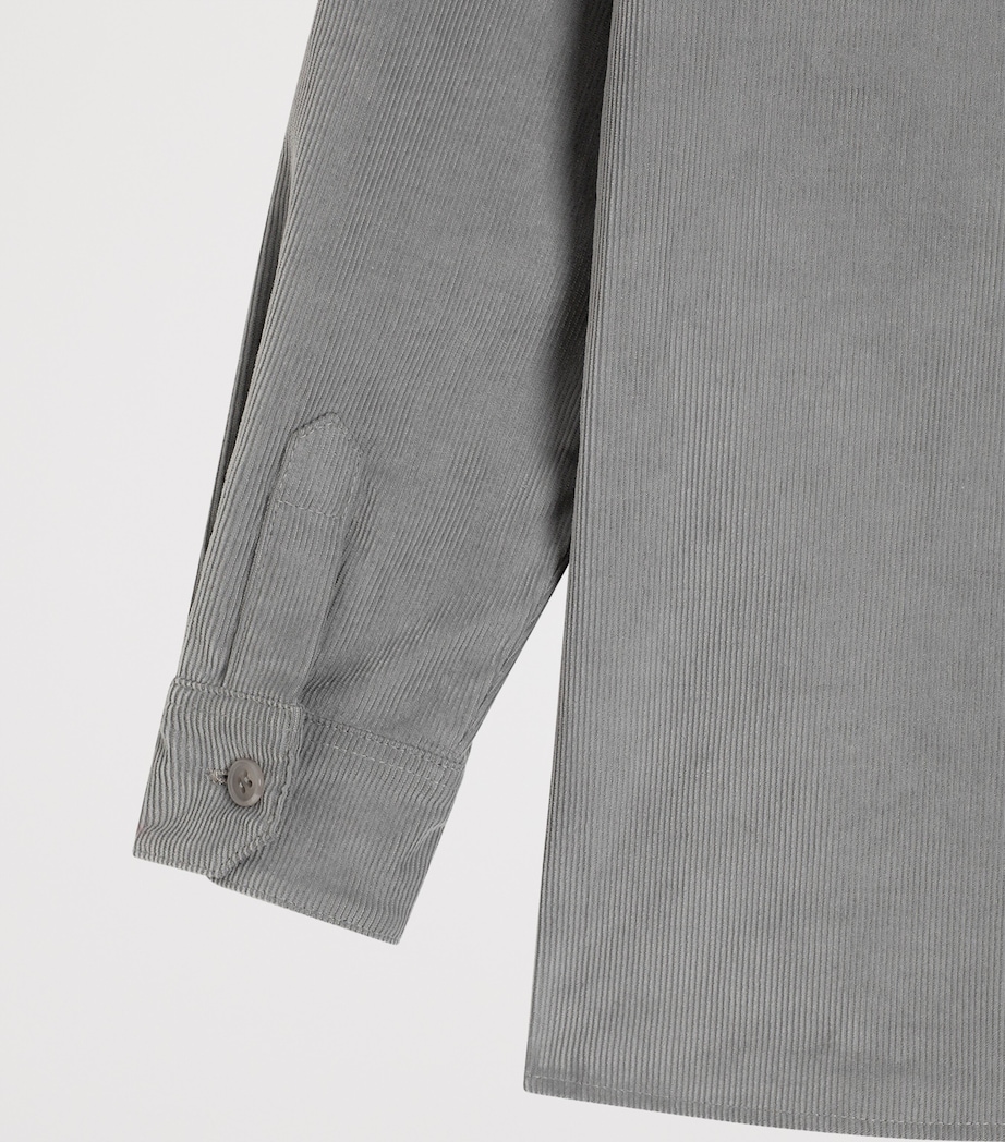 Stretch-Cotton Logo-Patch Shirt (8-12 Years) BEIGE 1 Image 4