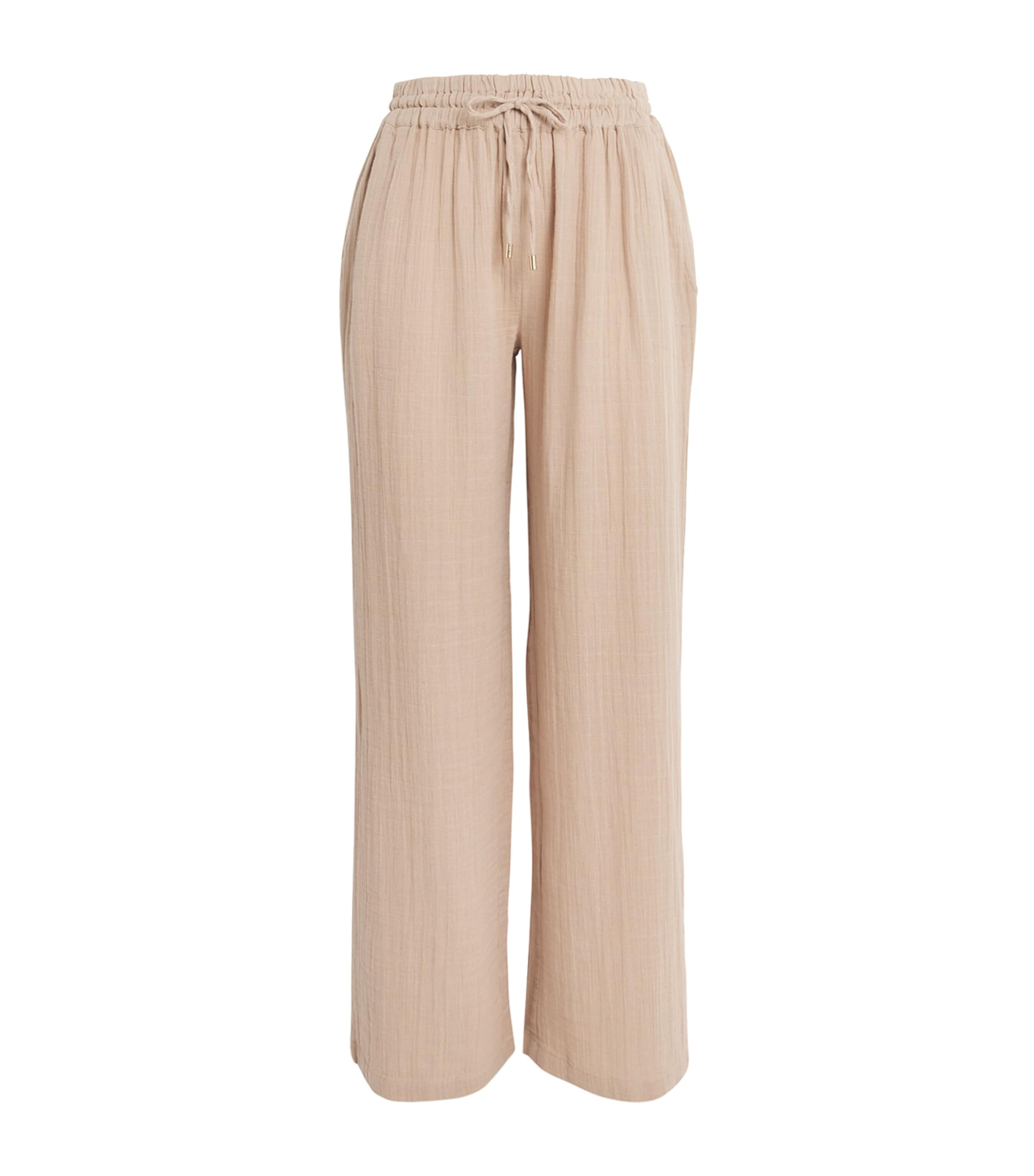 Melissa Odabash Cotton Wide-leg Krissy Trousers In Gold