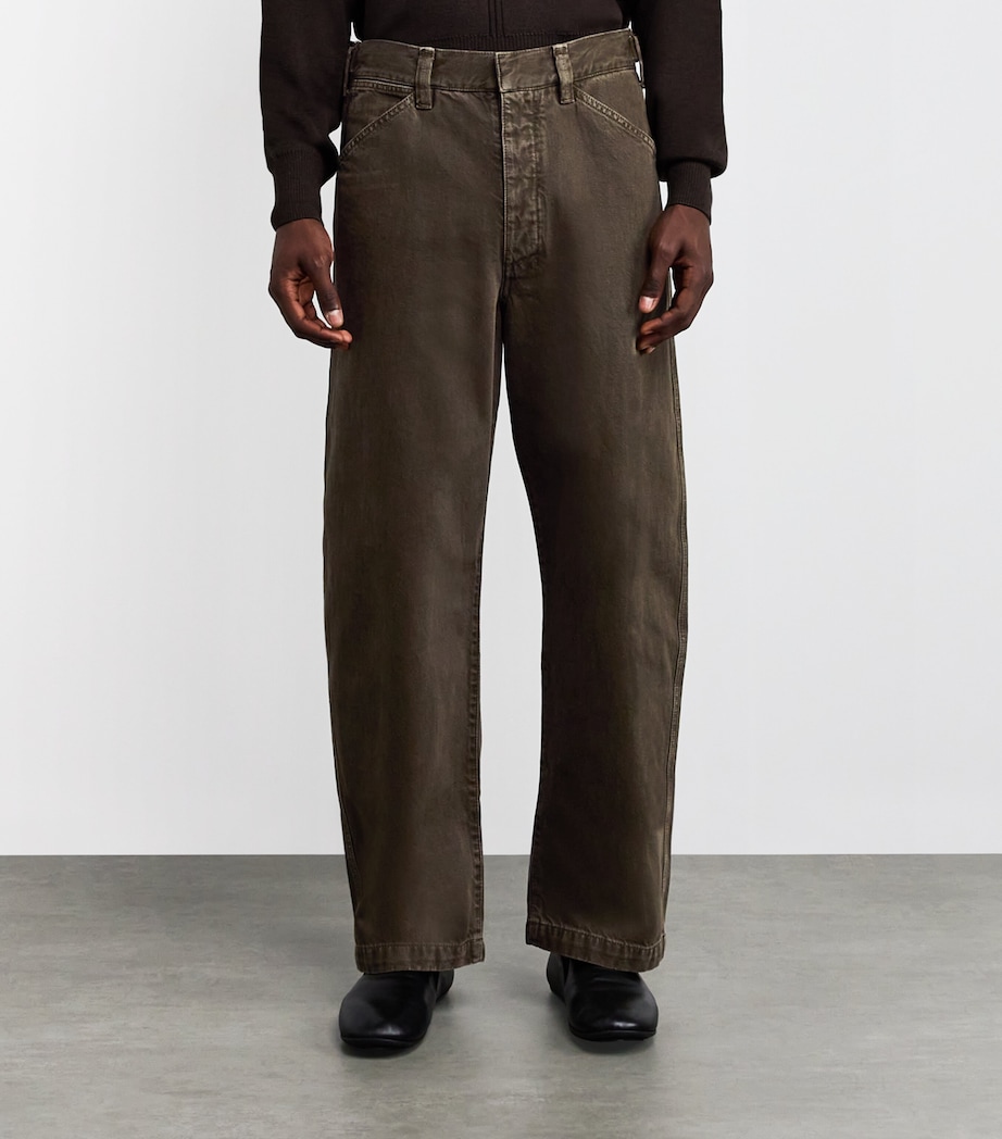 Cotton Maxi Workwear Trousers MOSS GREEN GR631 Image 3