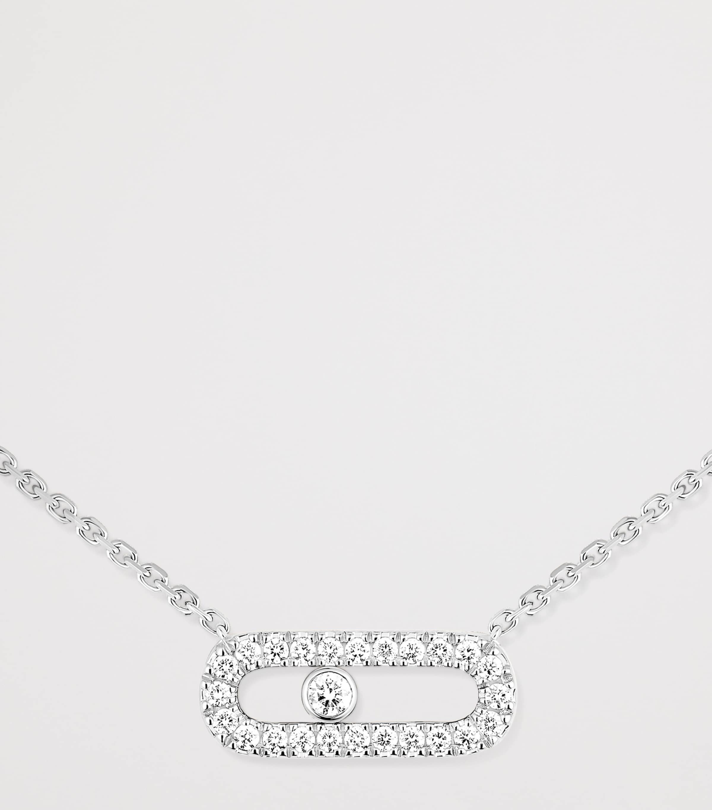 Messika Move Uno White Gold and Diamond Pavé Necklace (0.22ct) White Gold Image 3