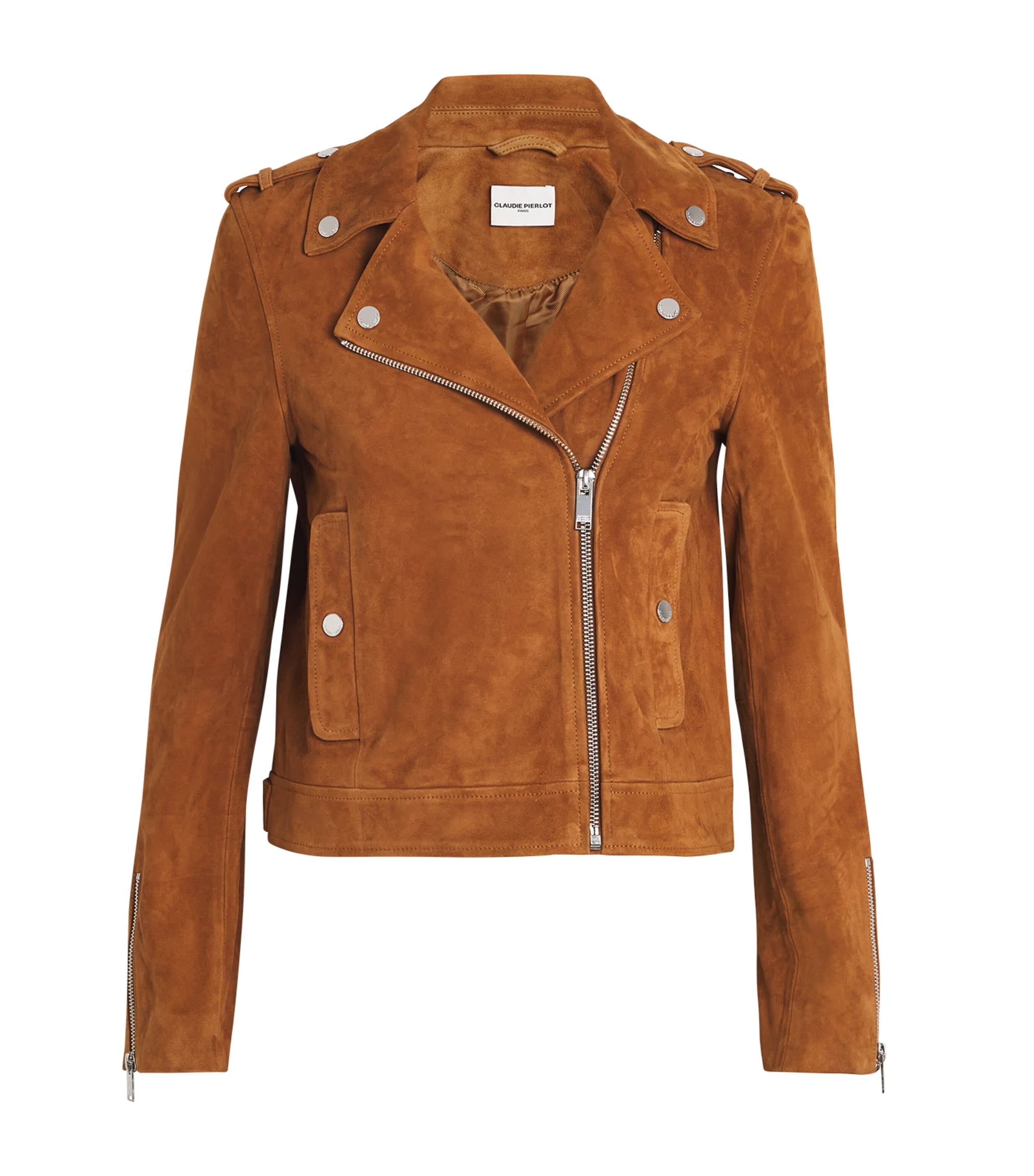 Claudie Pierlot Faux Suede Jacket In Brown