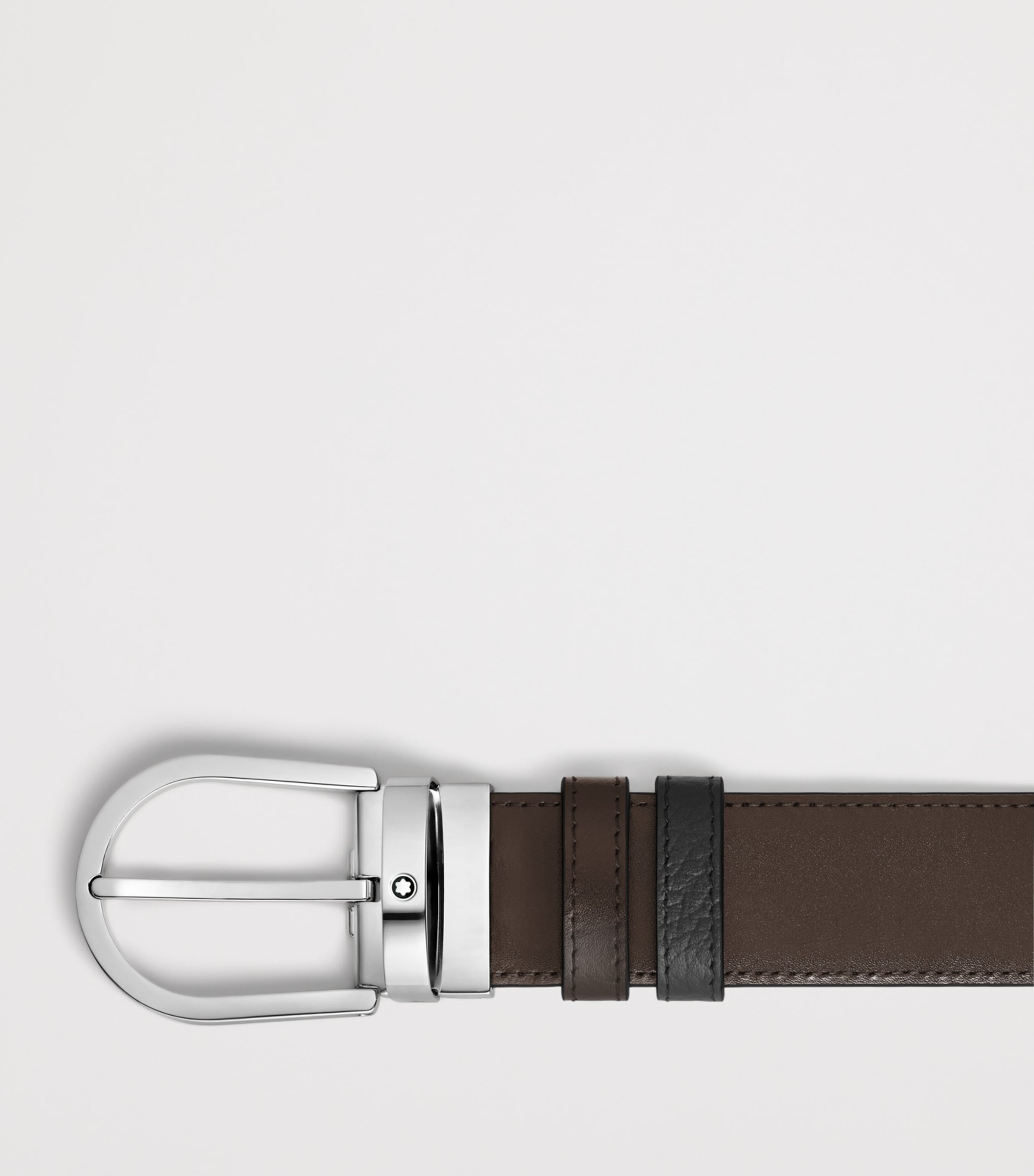 Montblanc Leather Reversible Horseshoe Belt Black/brown Image 2