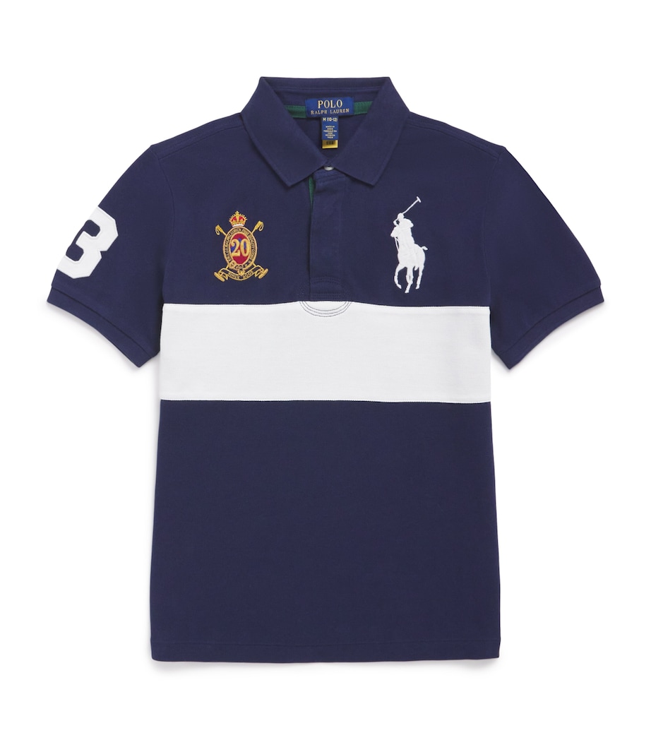Cotton Big Pony Polo Shirt (6-14 Years) NAVY/WHT P Image 1