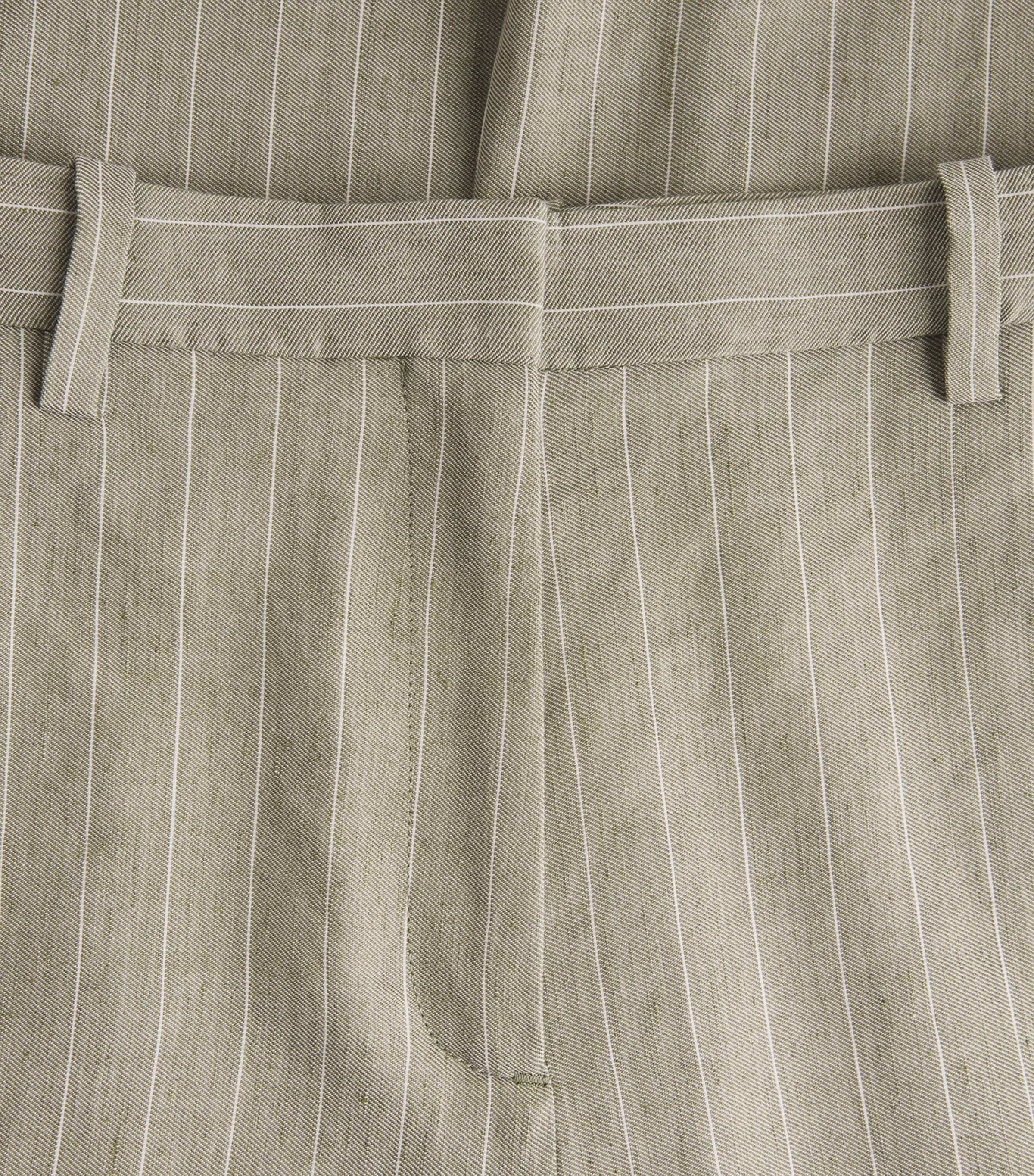 Maje Womens Linen-Cotton Blend Tailored Trousers Khaki Image 6