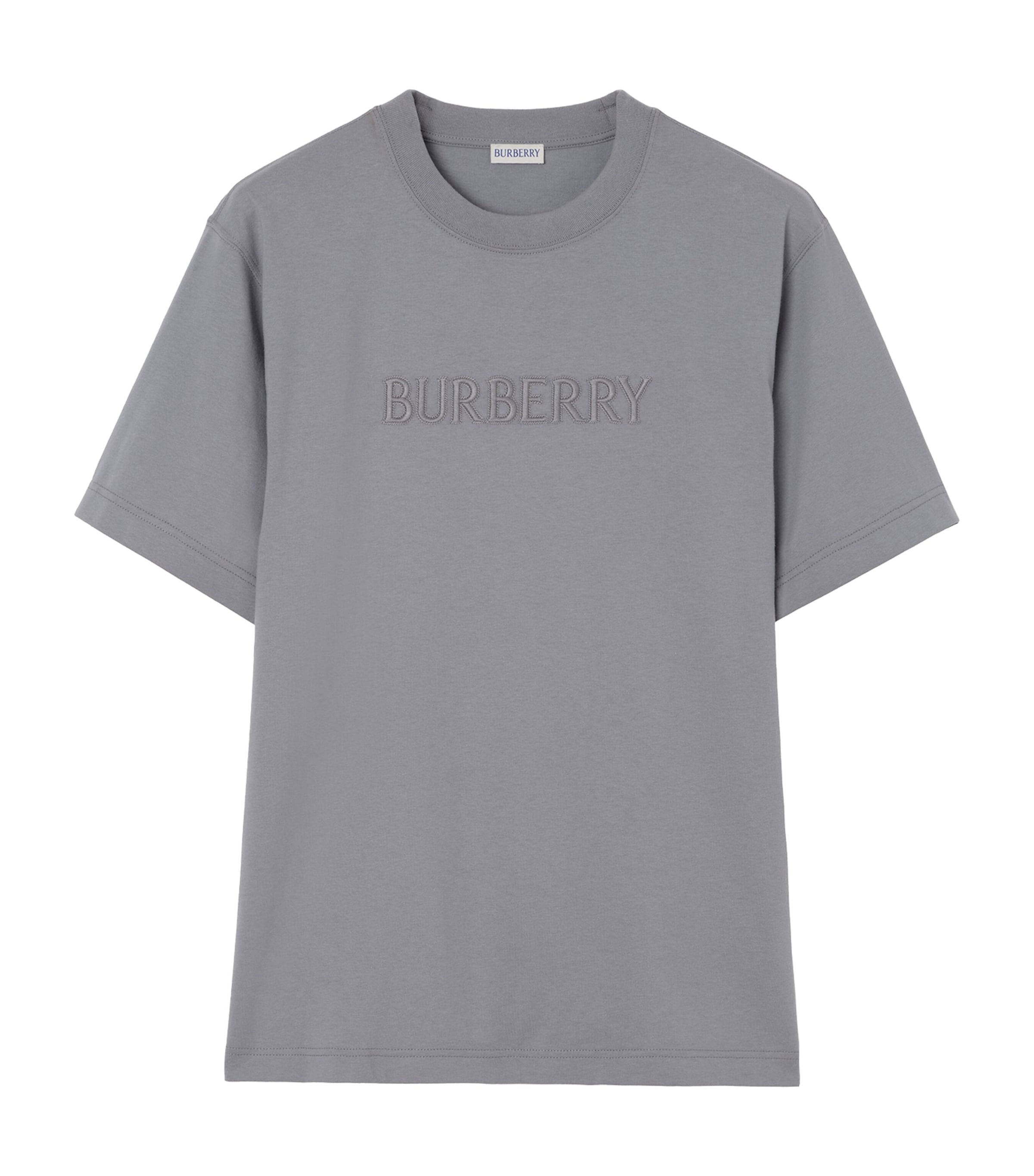 Burberry Mens Cotton Logo T-Shirt Forecast Grey Image 1