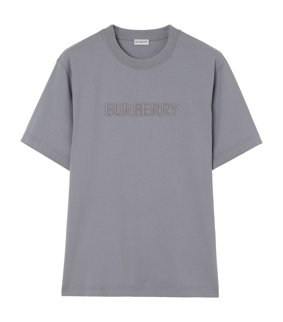 Burberry Mens Cotton Logo T-Shirt Forecast Grey Image 1