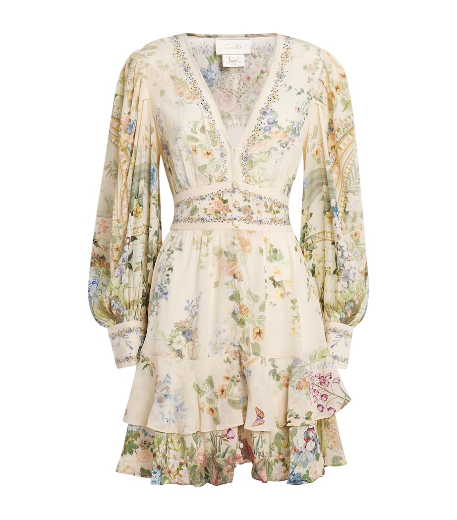 Camilla Womens Silk Midsummer Masterpiece Ruffle Mini Dress Midsummer Msterpiece Image 1