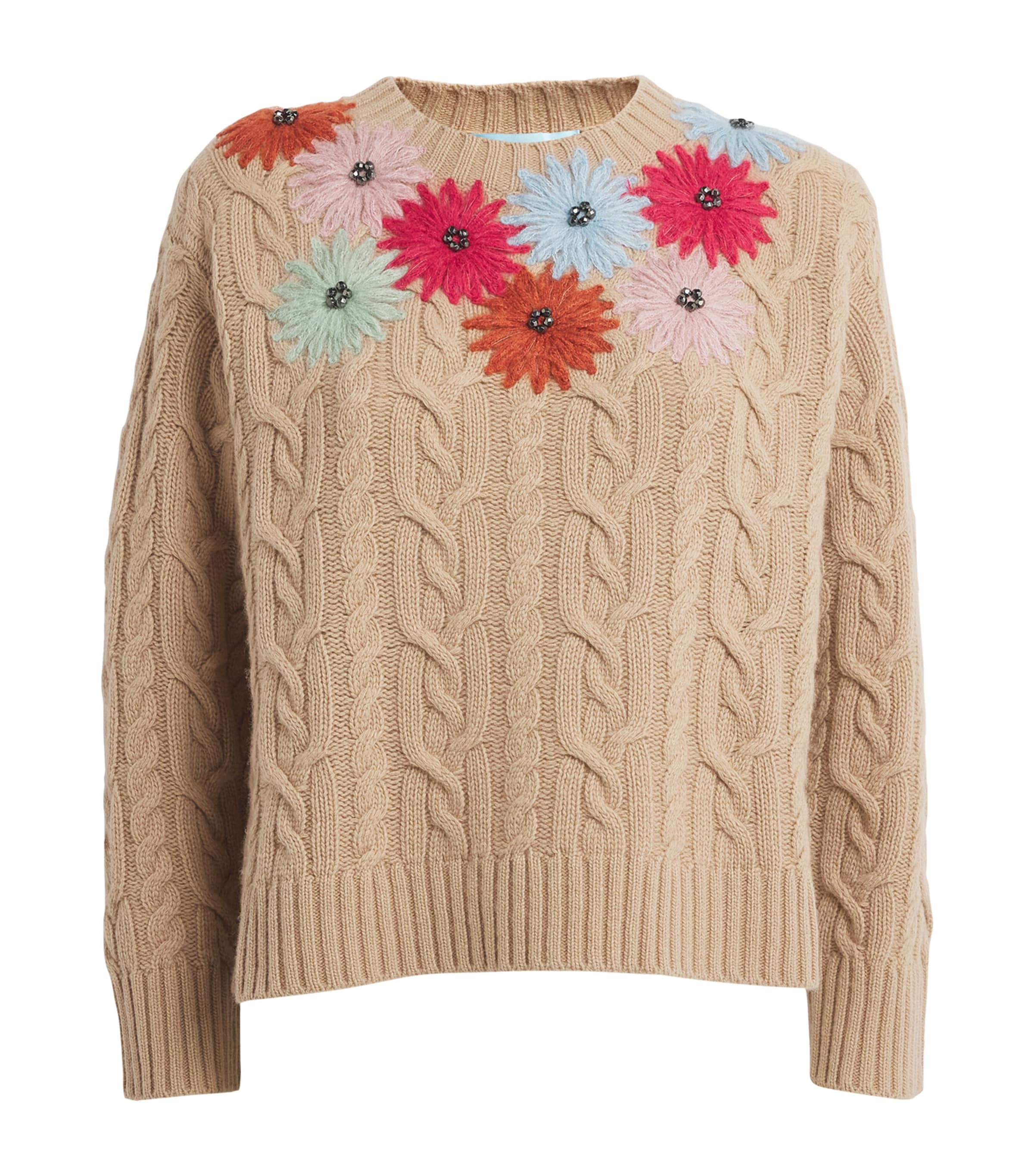 Shop Weekend Max Mara X Lucy Hale Embroidered Sweater In Beige