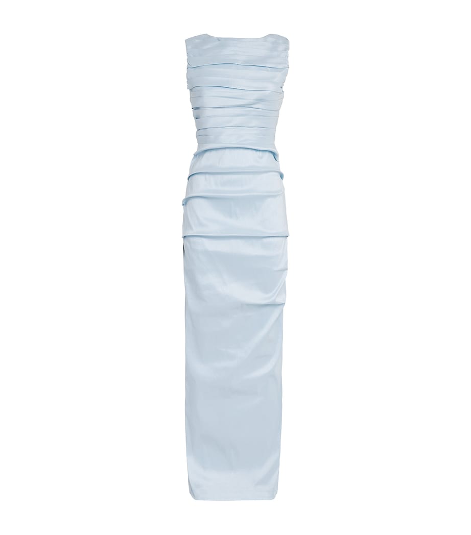 Rachel Gilbert Womens Ruched Adela Gown Ice Image 1