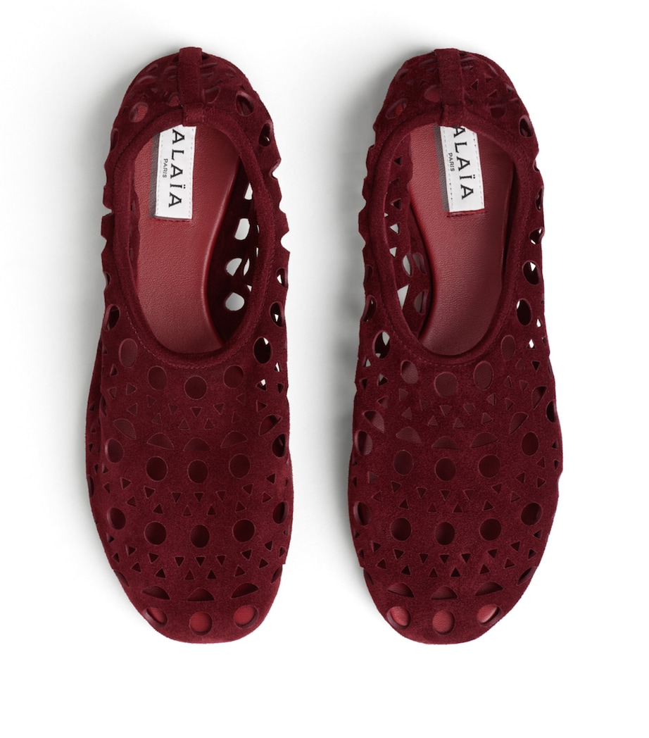 Alaïa Suede Vienne Ballet Flats Cherry Image 2