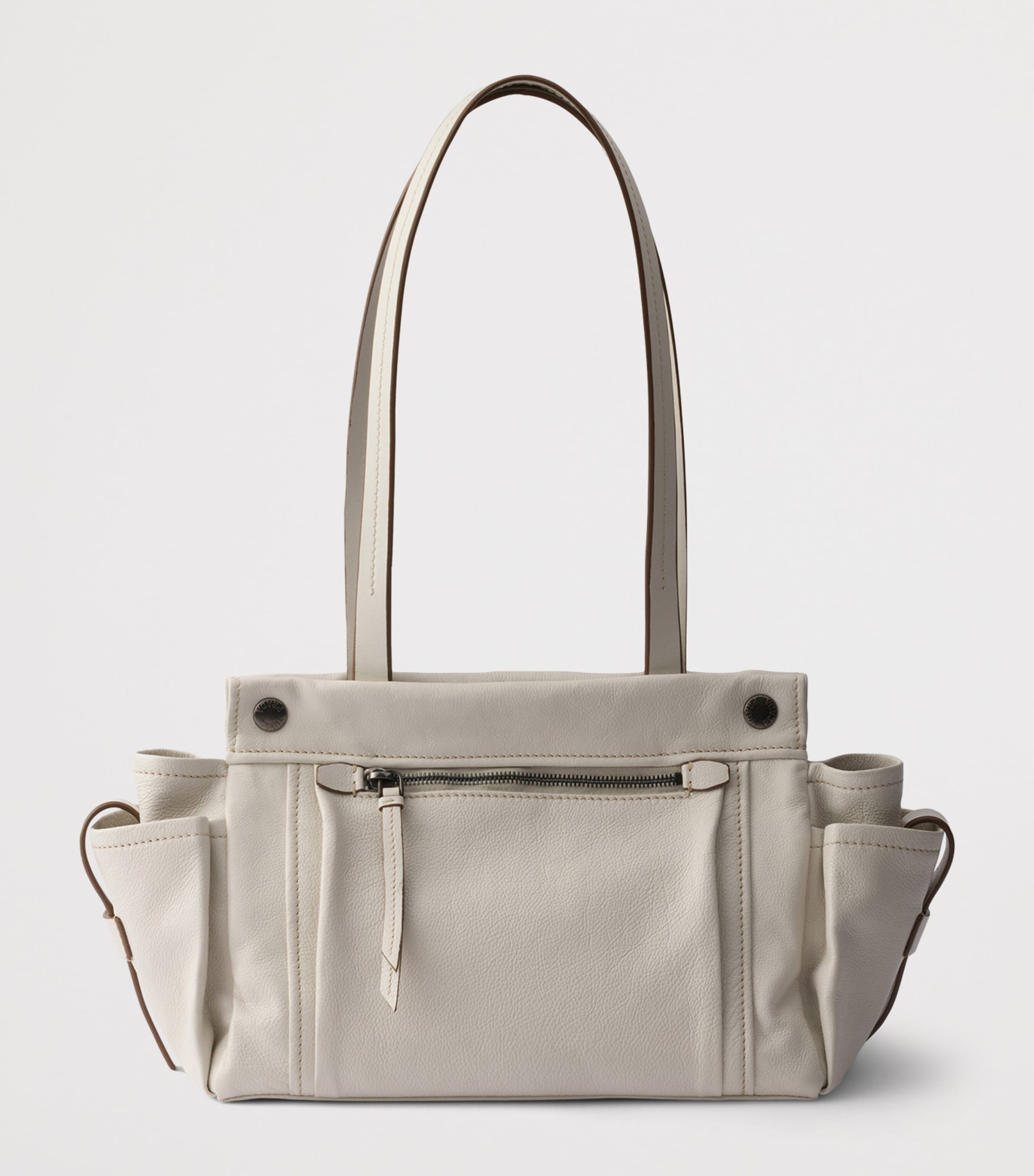 Prada Womens Medium Leather Route Tote Bag Neutral Image 6
