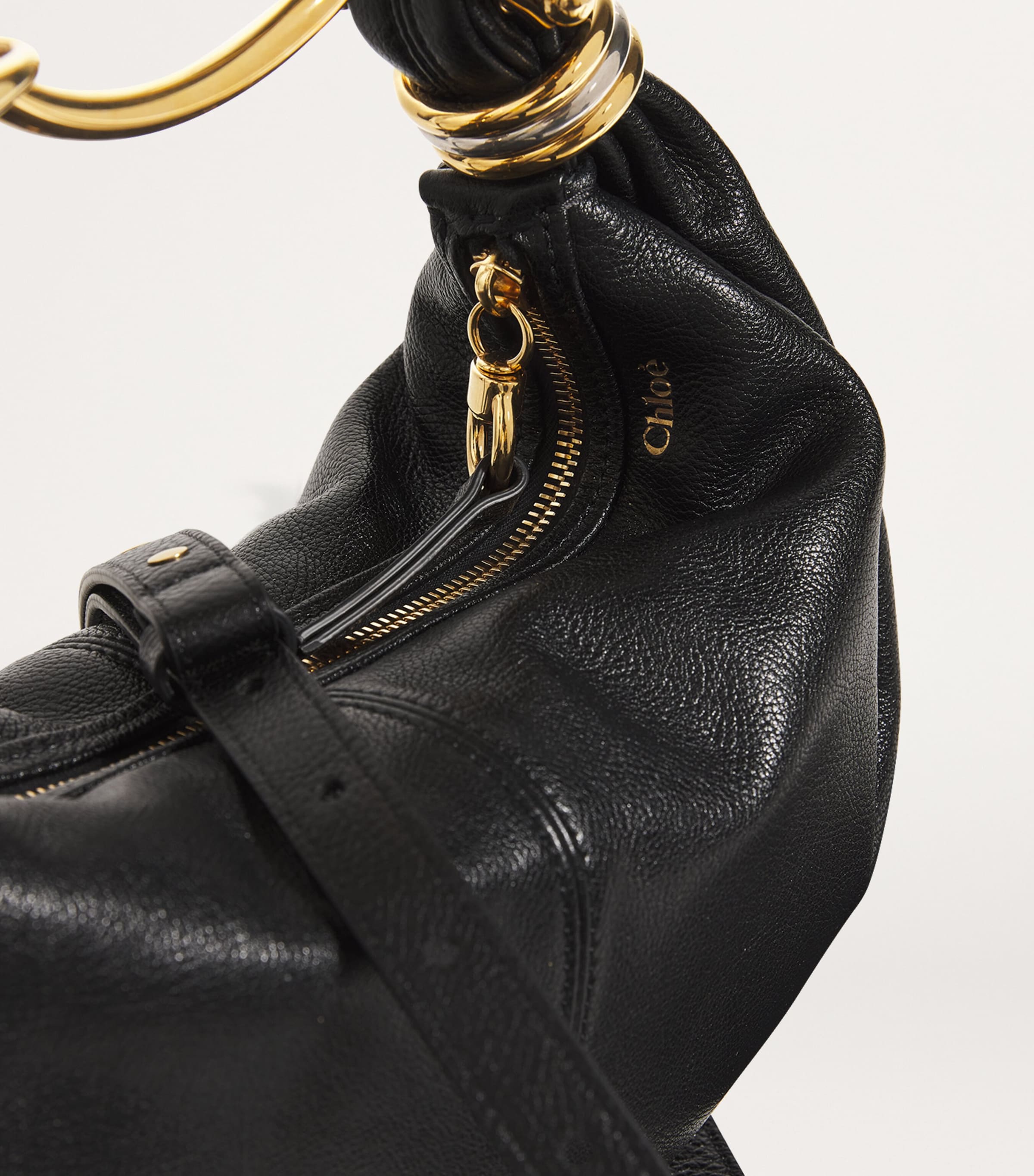 Small Leather Bracelet Top-Handle Bag BLACK Image 6