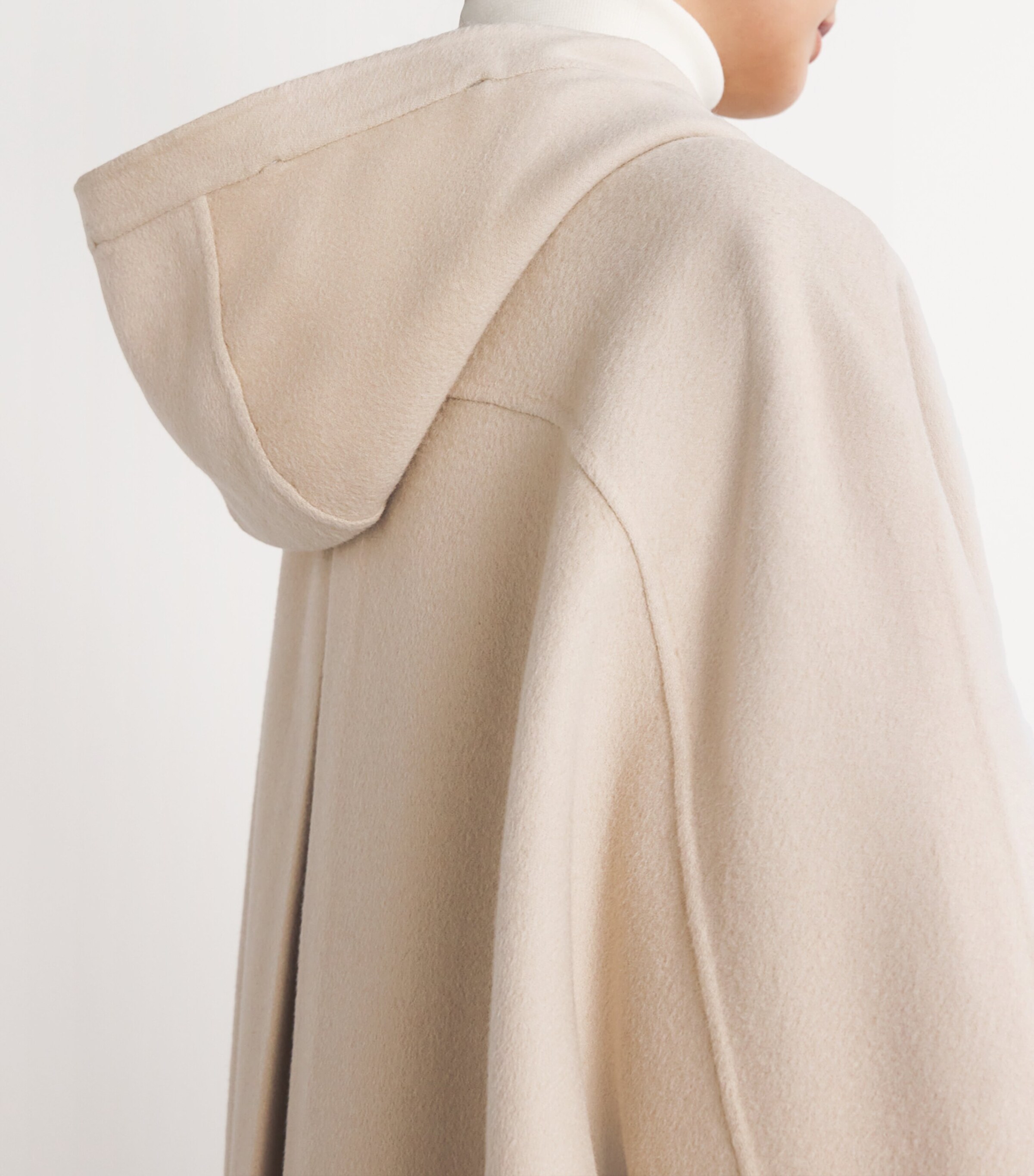 Yves Salomon Beige Wool-Cashmere Fur-Trim Cape Coat | Harrods UK