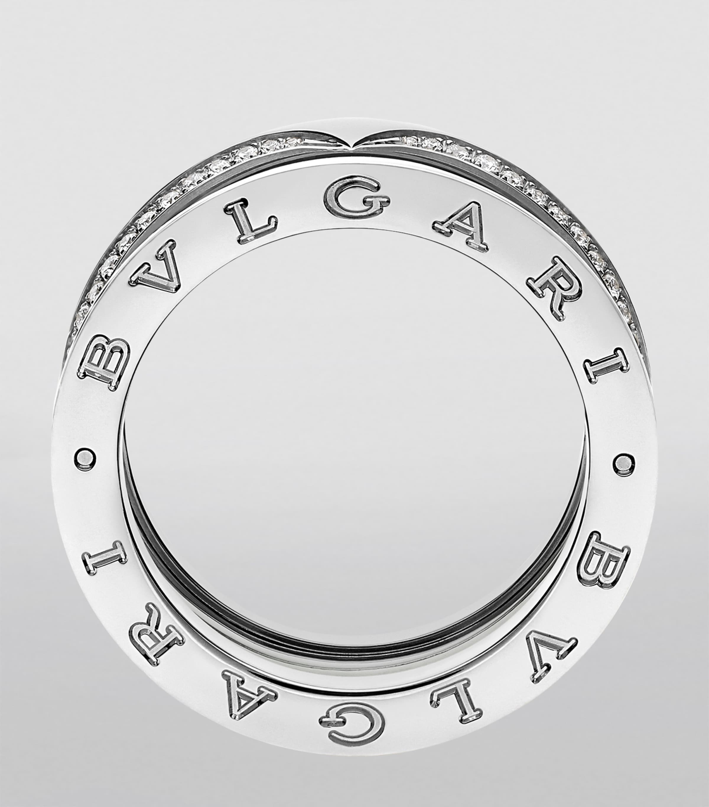 White Gold and Diamond B.zero1 Three-Band Ring WHITE GOLD Image 3