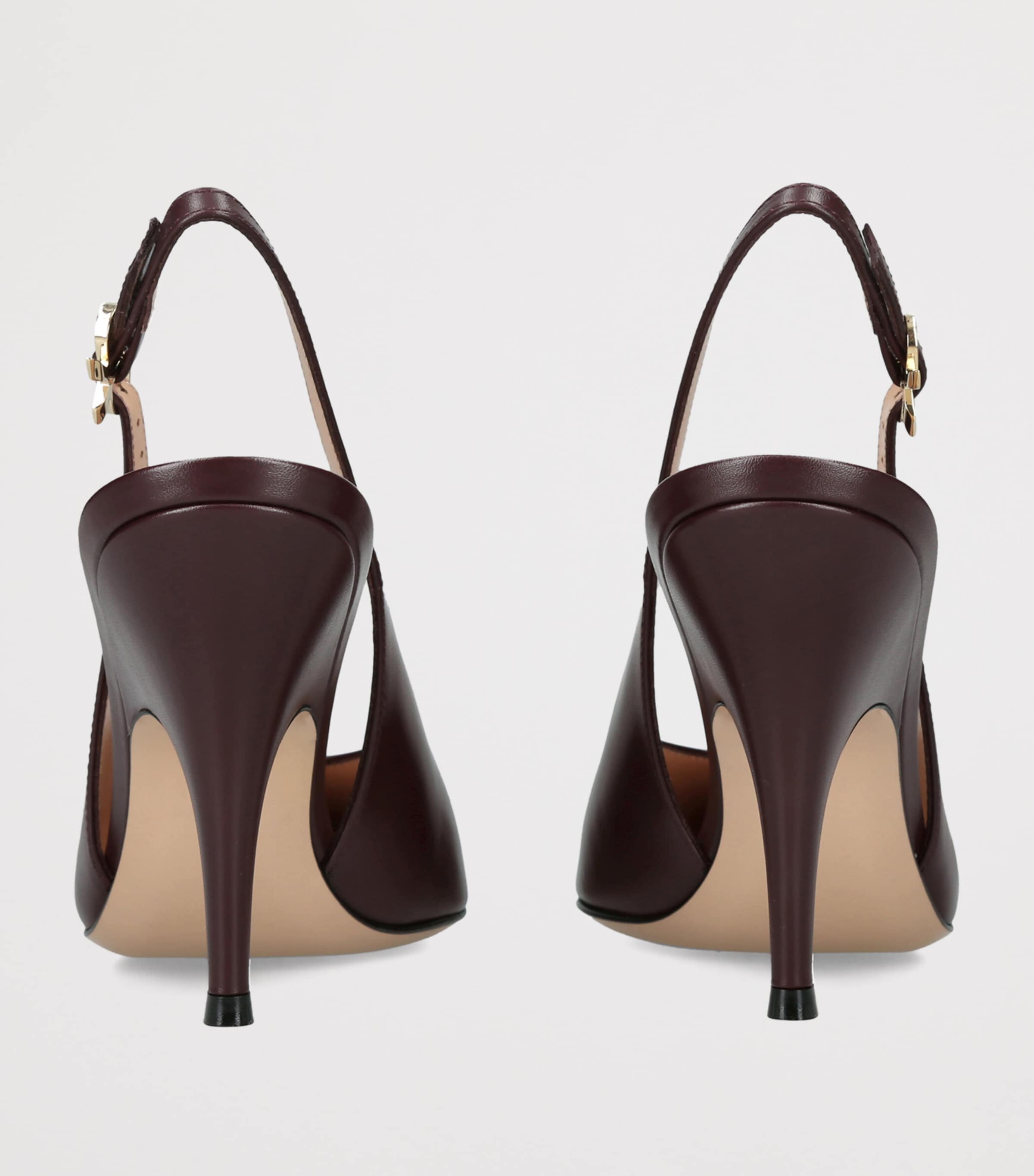 Gianvito Rossi Leather Sofia Slingback Pumps 95 Wine Image 2