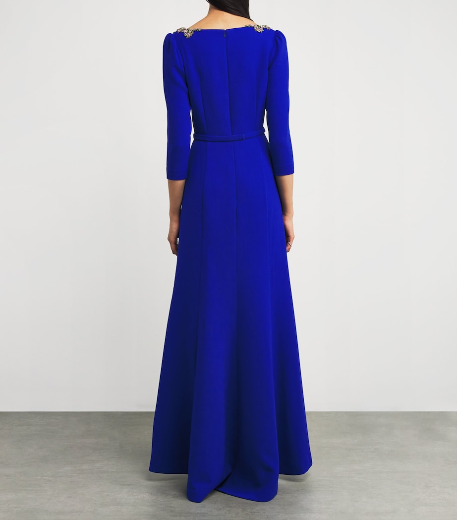 Wool Embellished Gown BLUE Image 3