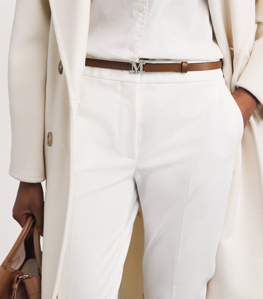 Leather Monogram Belt AMBER BROWN Image 2