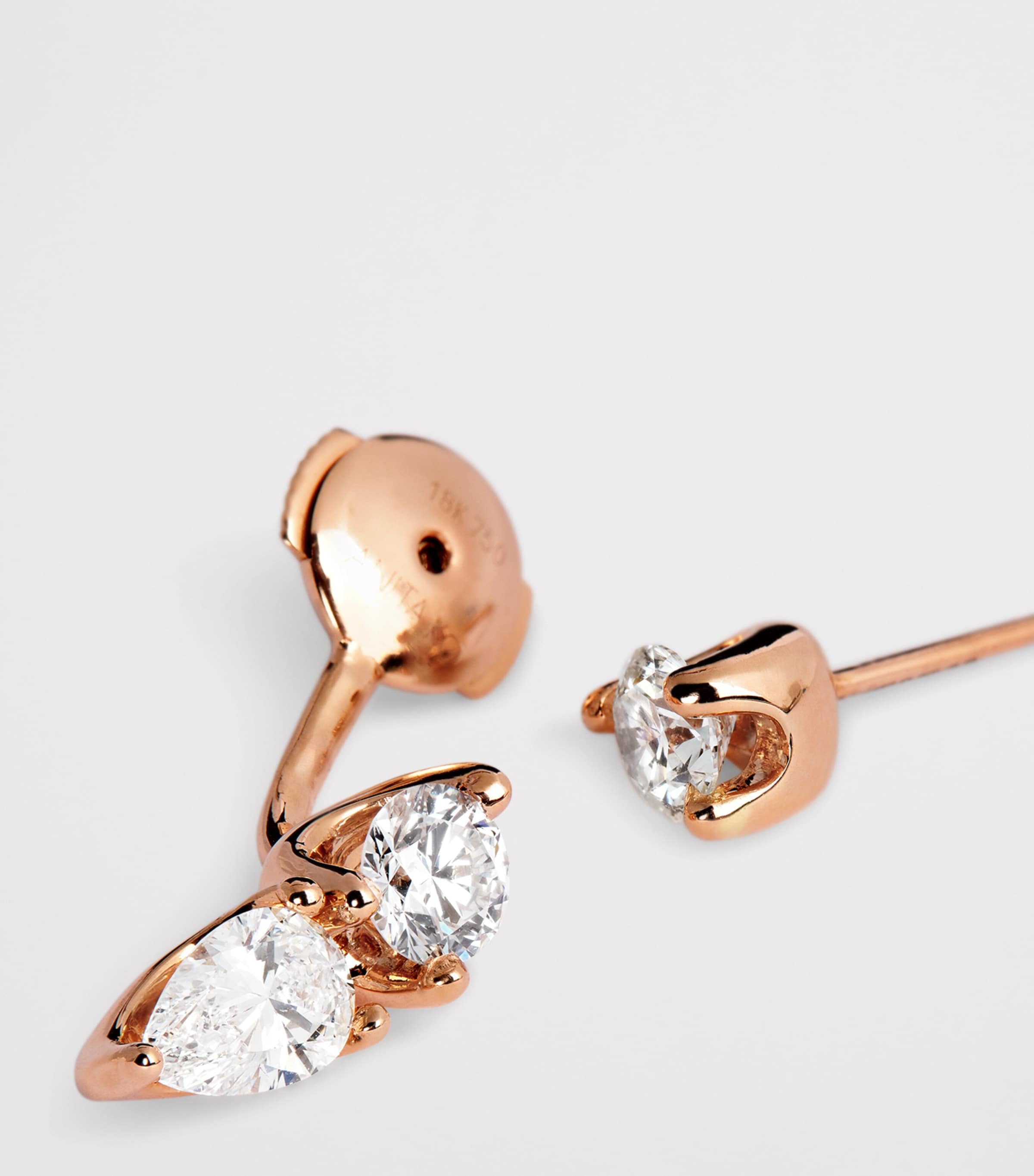 Rose Gold and Diamond Orbit Single Earring ROSE GOLD Image 5