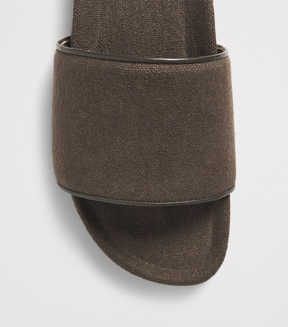 Linen Renato Slides 842-DARK OLIVE Image 5