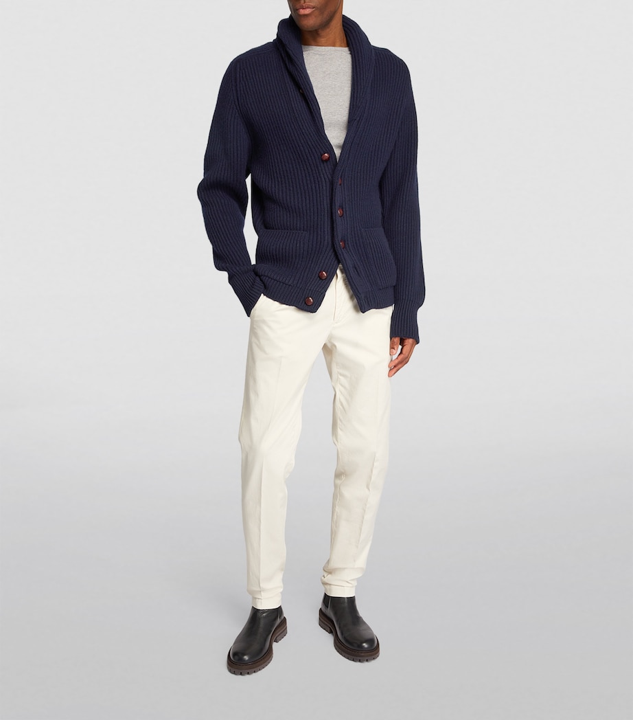 Cashmere Shawl-Collar Cardigan NAVY Image 2