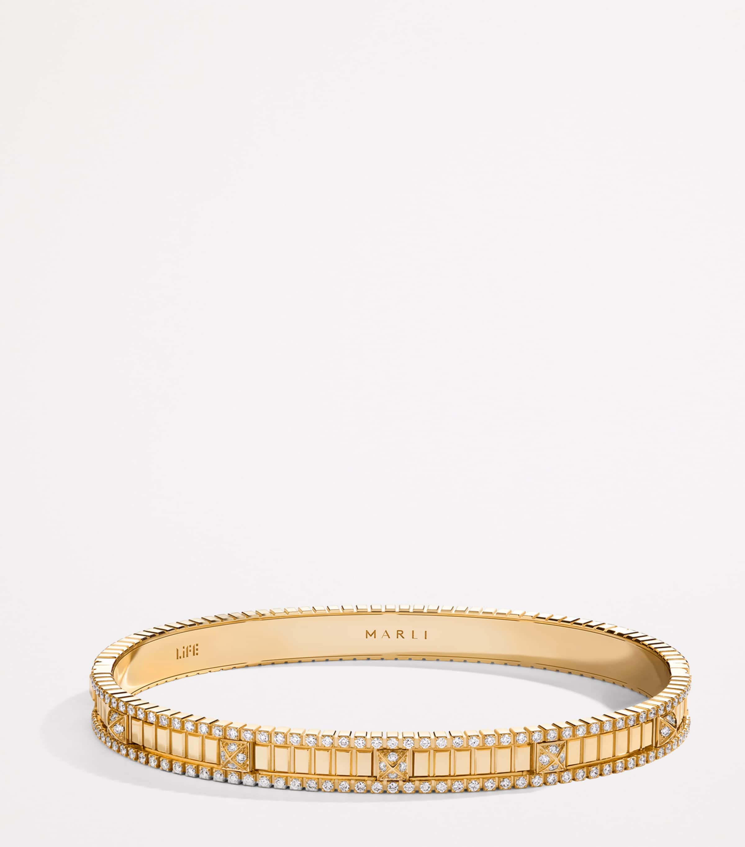 Yellow Gold and Diamond LIFE Bangle YELLOW GOLD Image 2