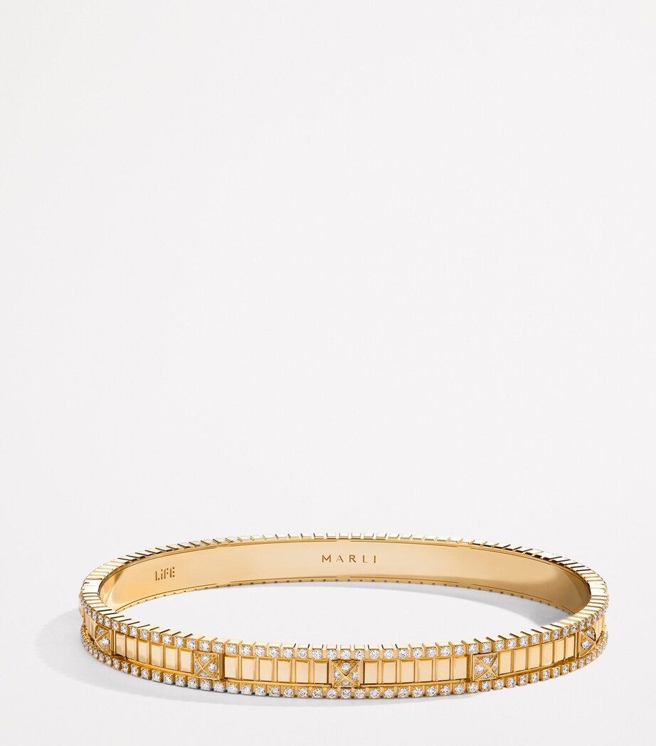 Yellow Gold and Diamond LIFE Bangle YELLOW GOLD Image 2