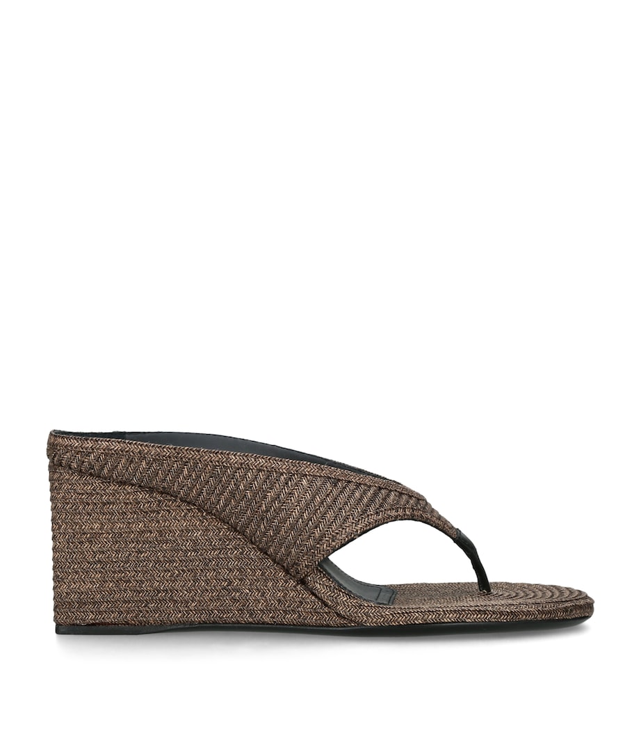 Alaïa Raffia Cube Wedge Sandals 75 Brown Image 1