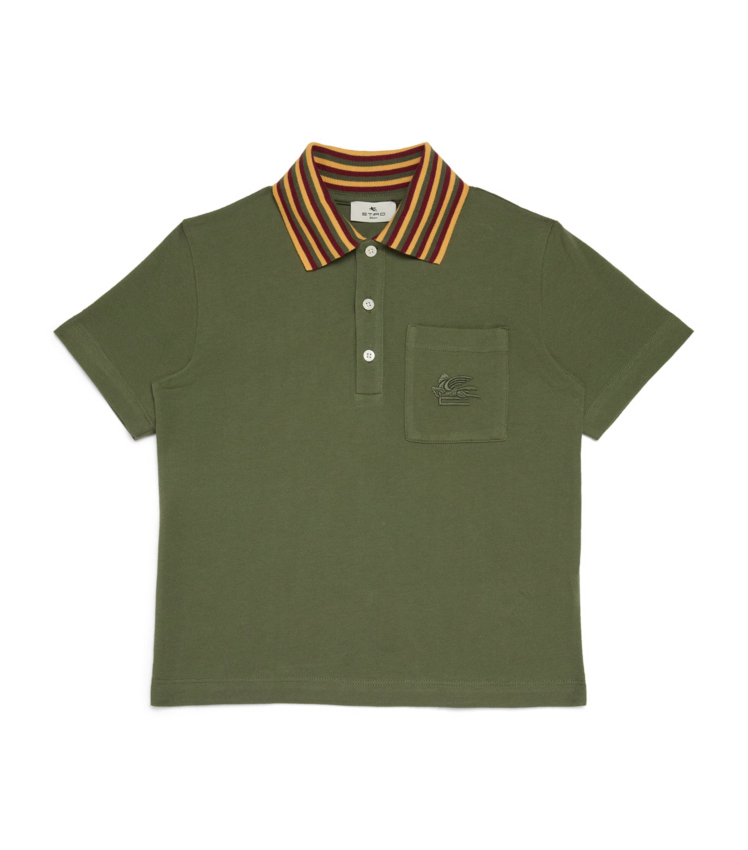 ETRO STRIPED-COLLAR POLO SHIRT 