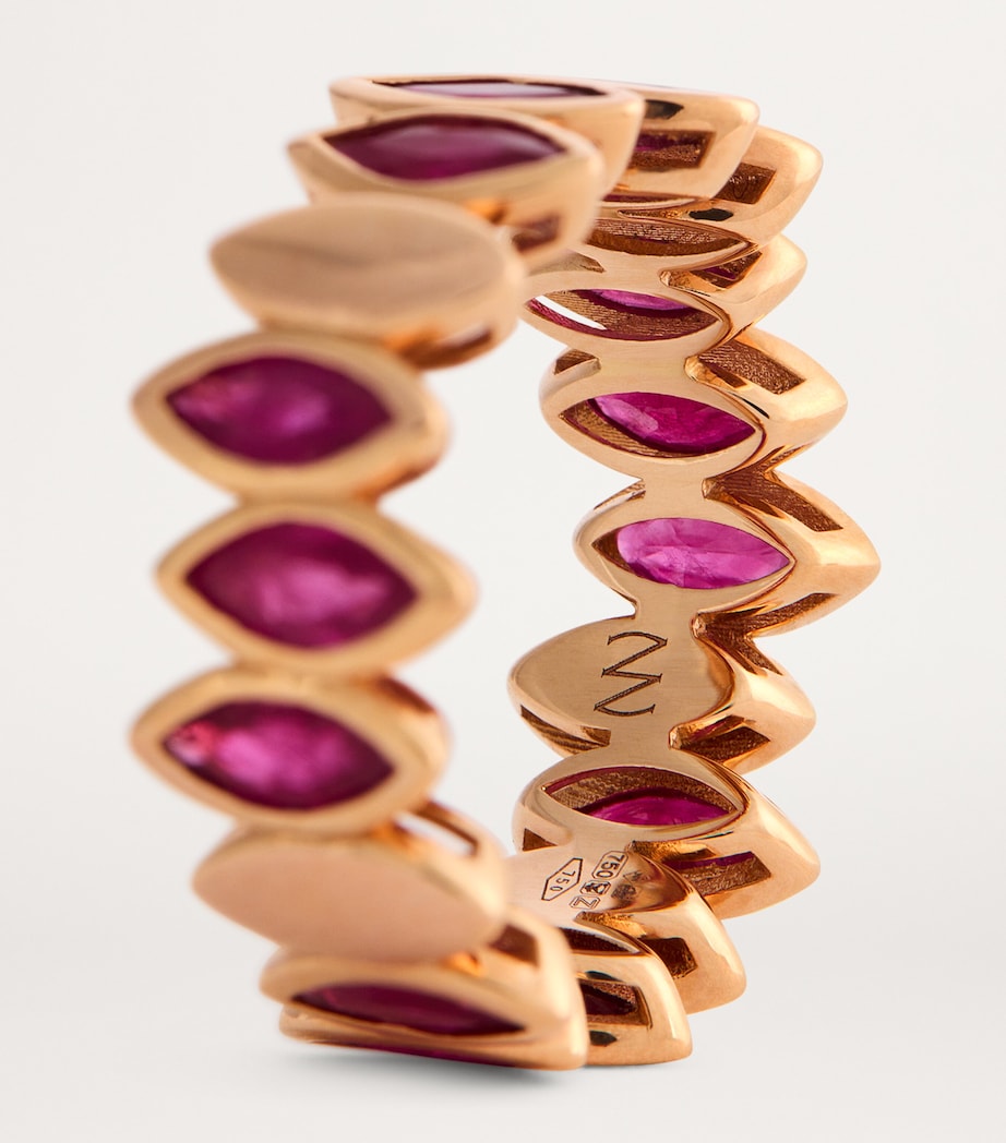 Rose Gold and Ruby Navette Ring ROSE GOLD Image 6