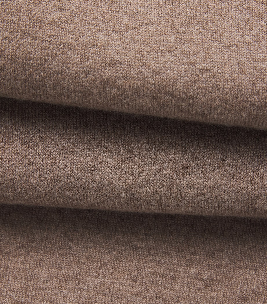 Agnona Womens Cashmere-Wool-Silk Wide-Leg Trousers Brown Mocha Image 6