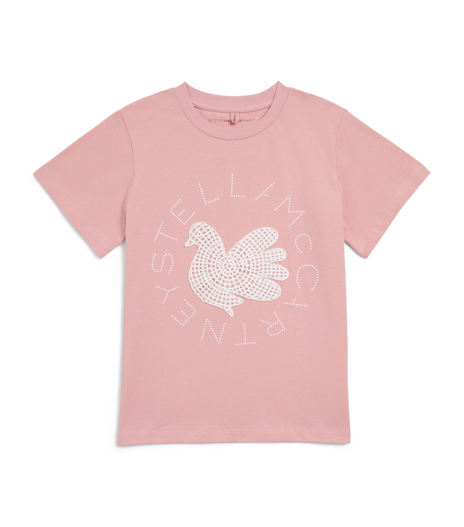Stella McCartney Kids Cotton Dove T-Shirt (3-14 Years) Pink Image 1