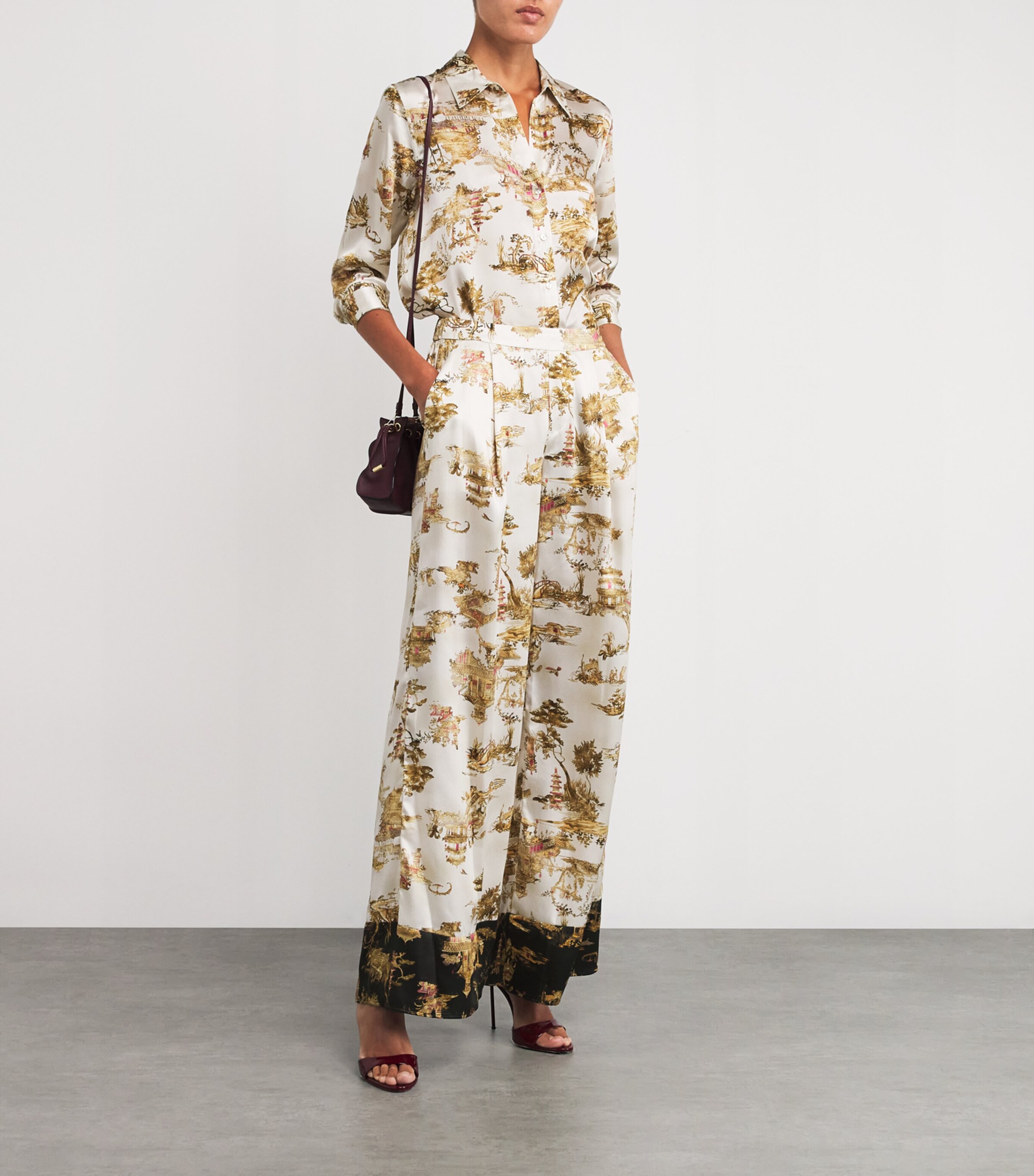 Pleated Tavia Wide-Leg Trousers EMCS ECR MLTI CHNSRI Image 2