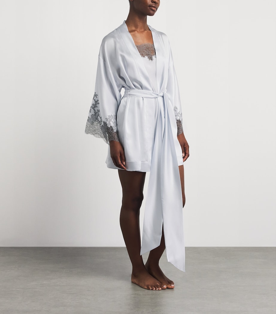 Carine Gilson Womens Short Silk Cérès Robe Silvergrey Image 2
