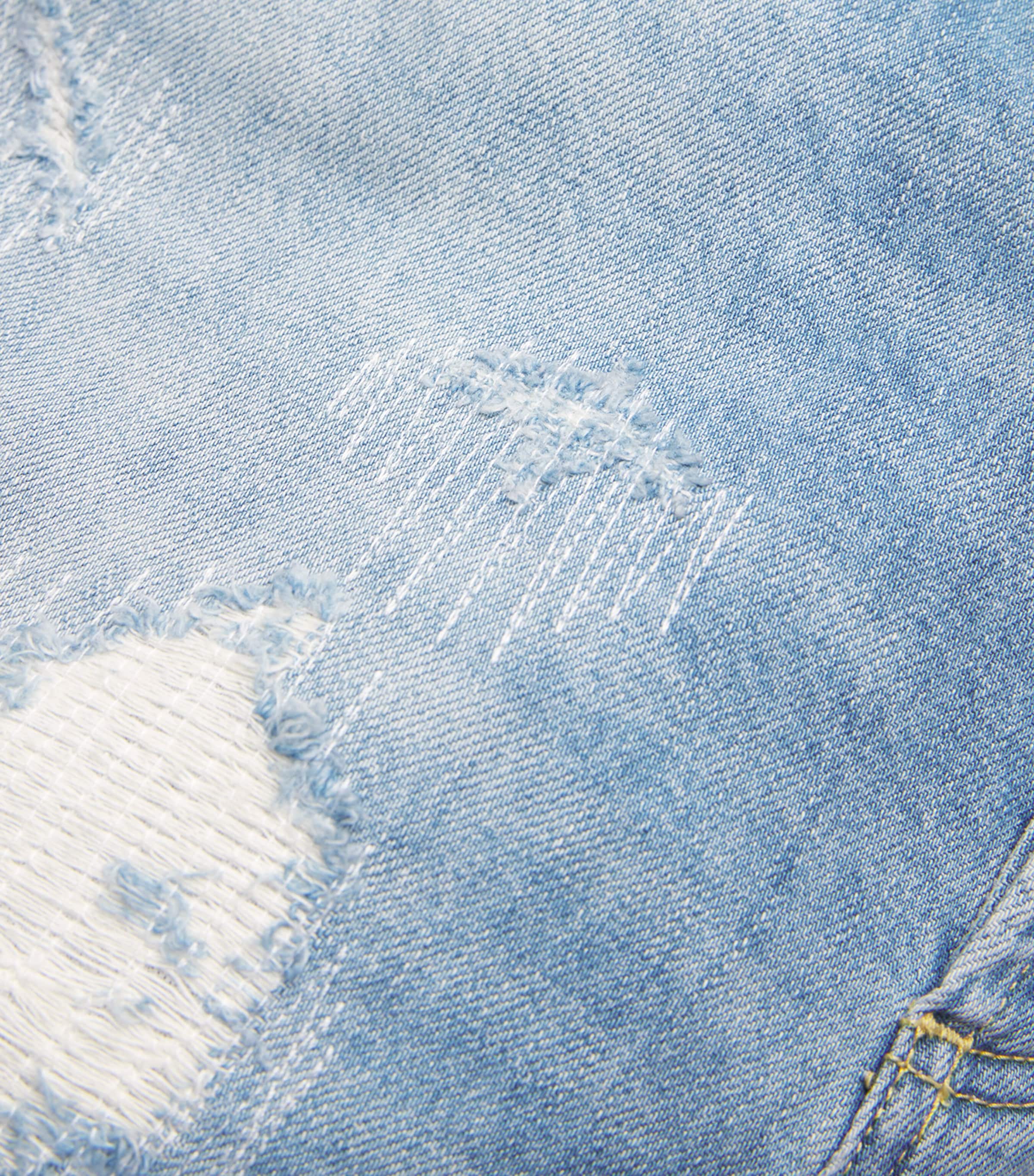 Distressed Straight Jeans 400 BLUE Image 5