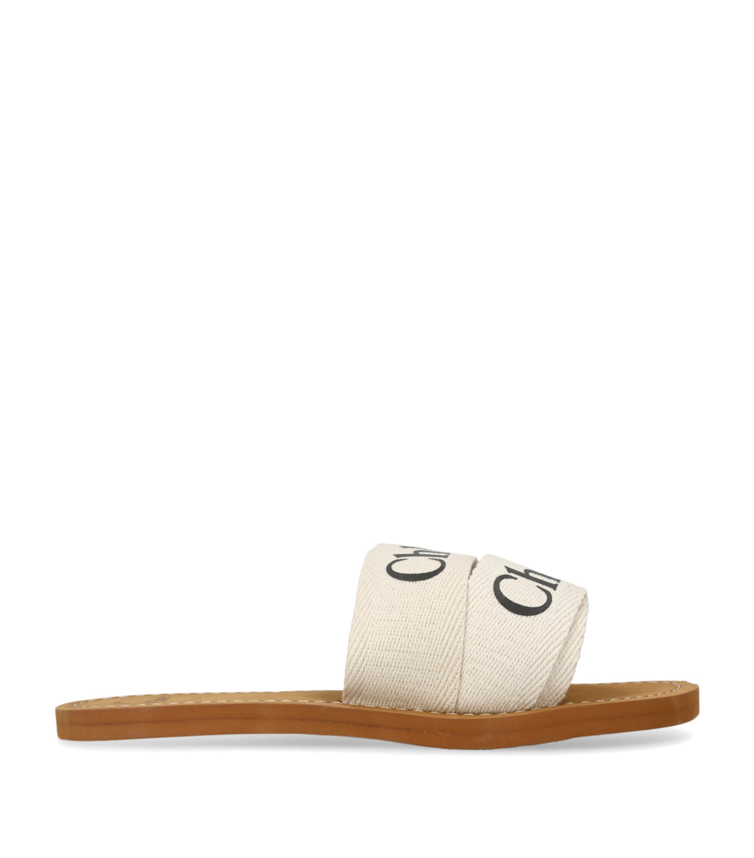 Chloé Kids' Logo Aqua Slides In White