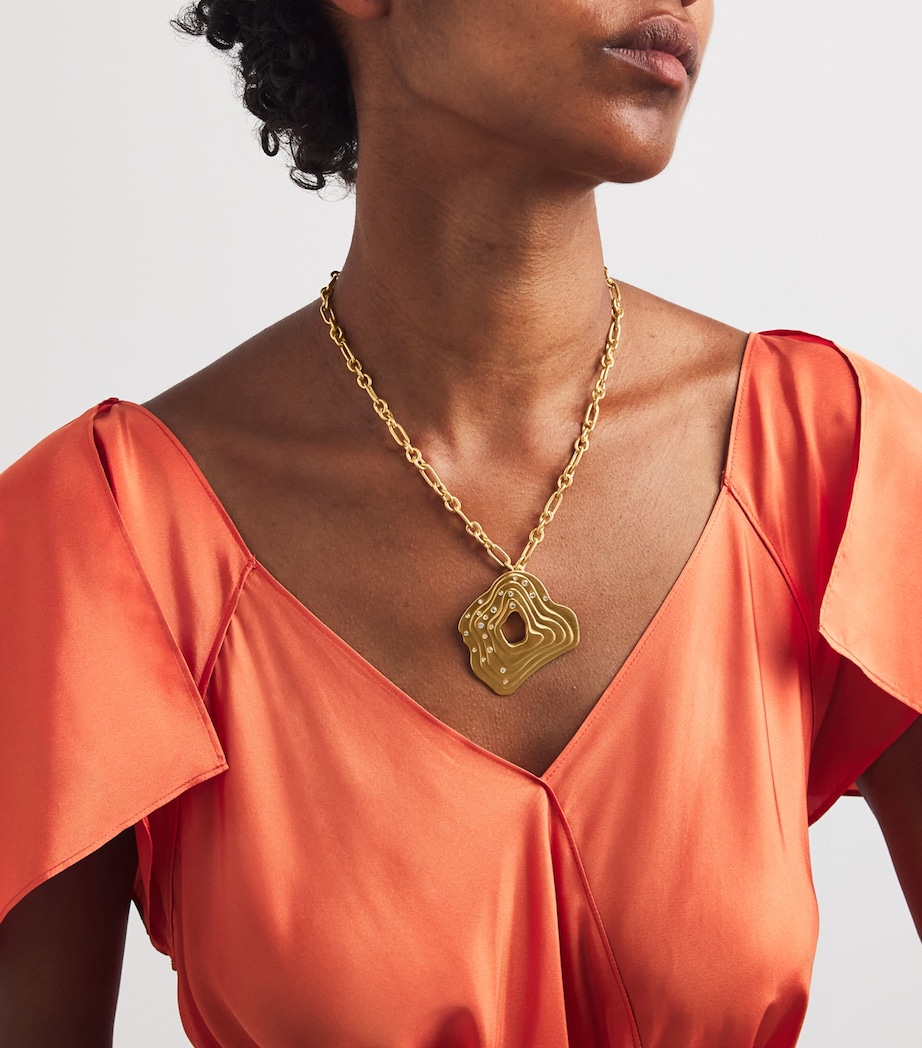 Embellished Falak Necklace BRASS Image 4