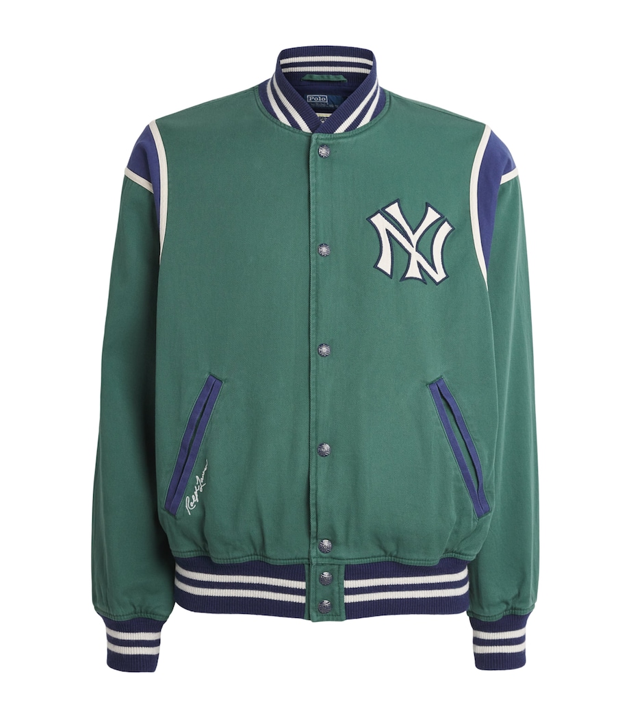 Polo Ralph Lauren Mens x Yankees Cotton Bomber Jacket Washed Forest Image 1