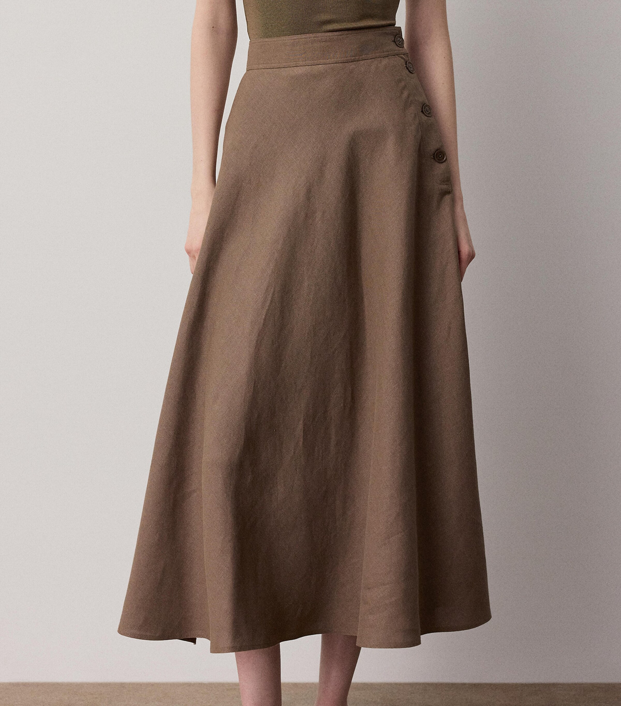 Ralph Lauren Collection Womens Linen Kenzie Skirt Portobello Image 2