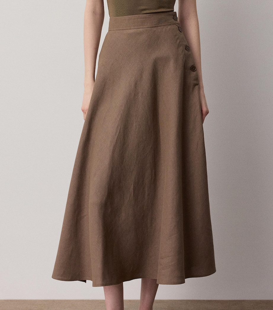 Ralph Lauren Collection Womens Linen Kenzie Skirt Portobello Image 2