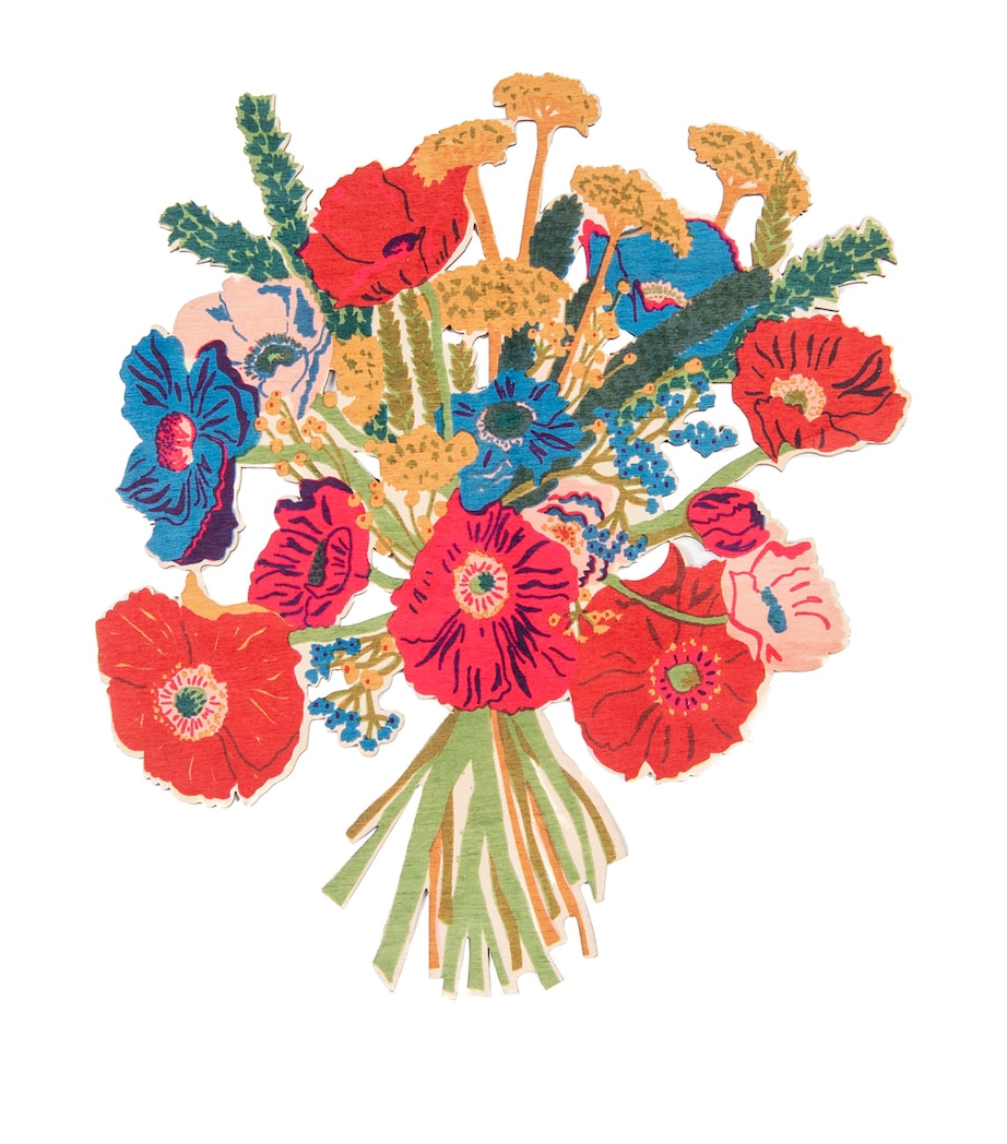East End Press Poppy Bouquet Decorative Wreath Mixed Image 4