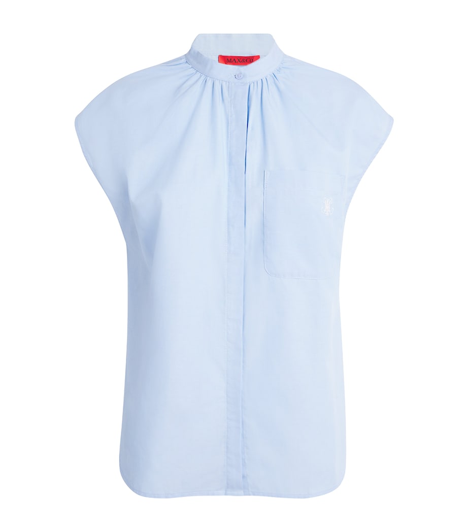 Sleeveless Embroidered Shirt LIGHT BLUE Image 1