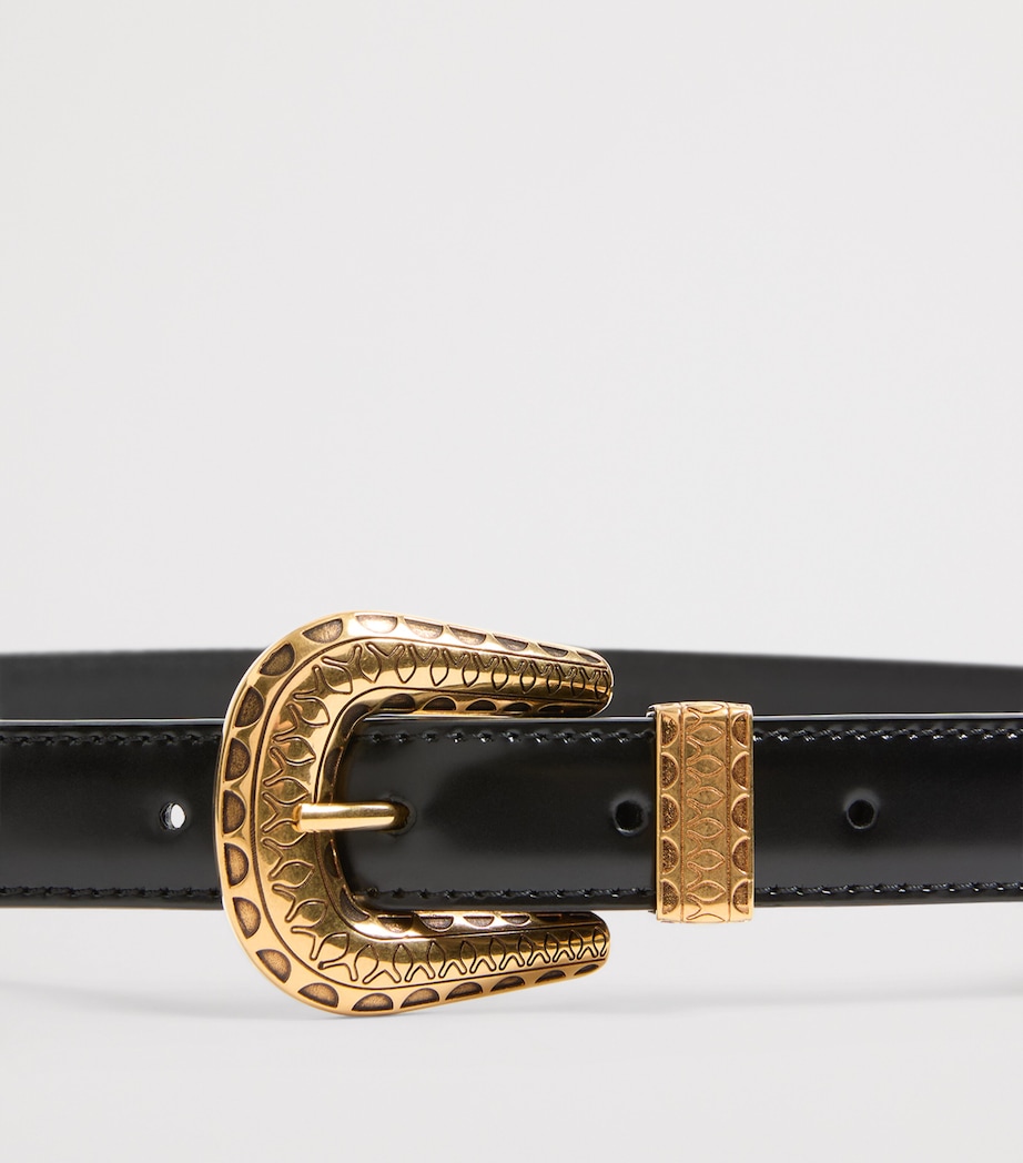 Leather VLogo Buckle Belt 0NO Image 3