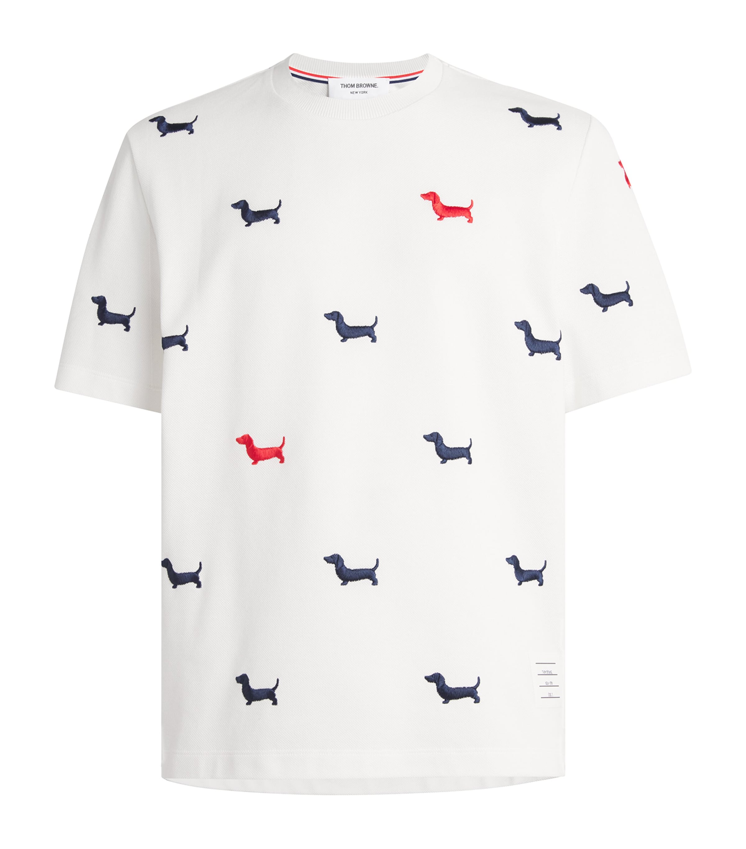 Thom Browne Dog-embroidery T-shirt In White