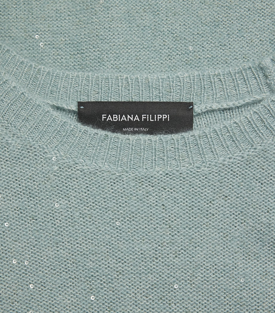 Fabiana Filippi Womens Sequin-Embellished Sweater Verde Image 6