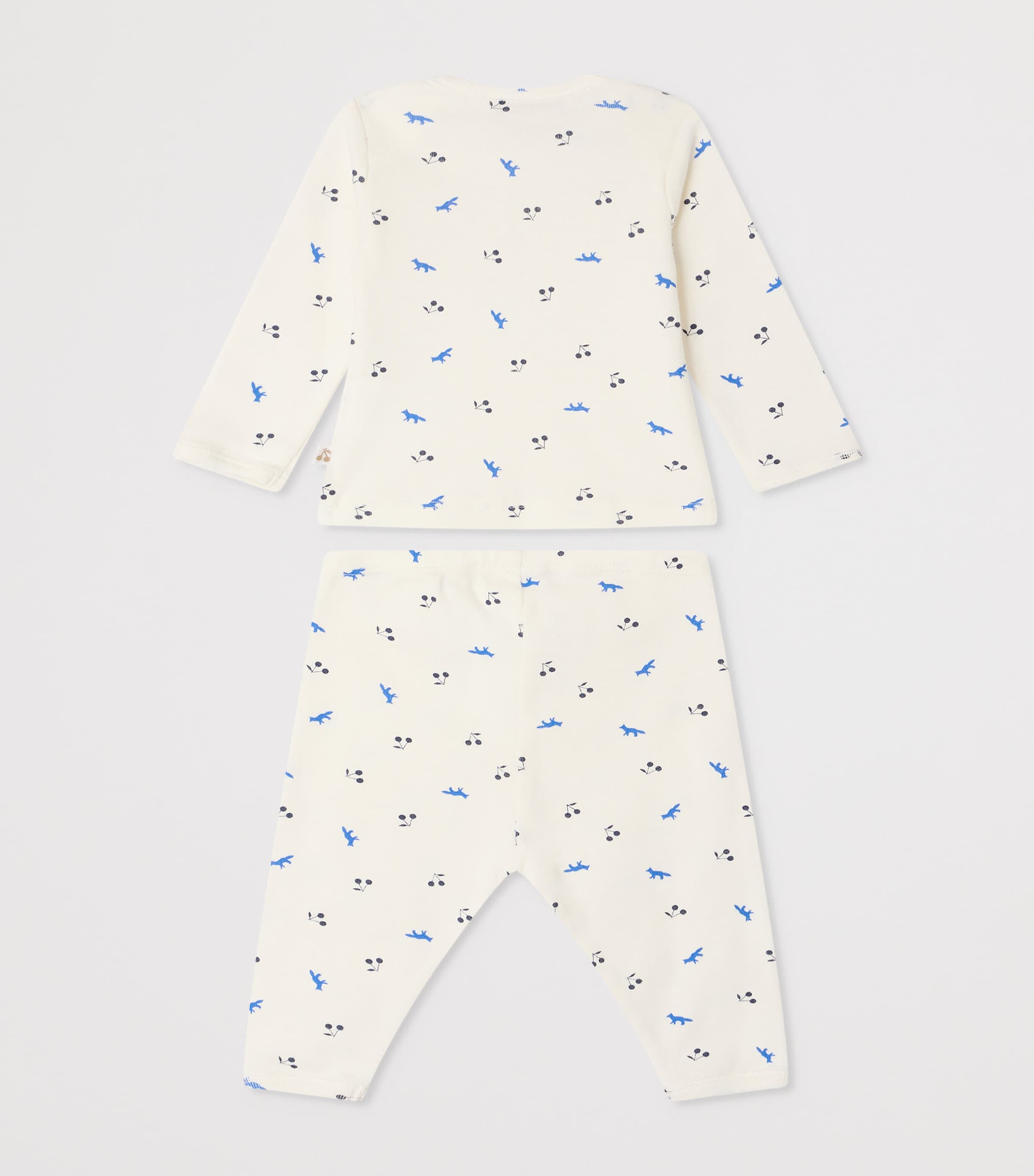 Bonpoint x Maison Kitsuné Cotton T-Shirt and Leggings Set (1-36 Months) Im Blanc Lait Image 2