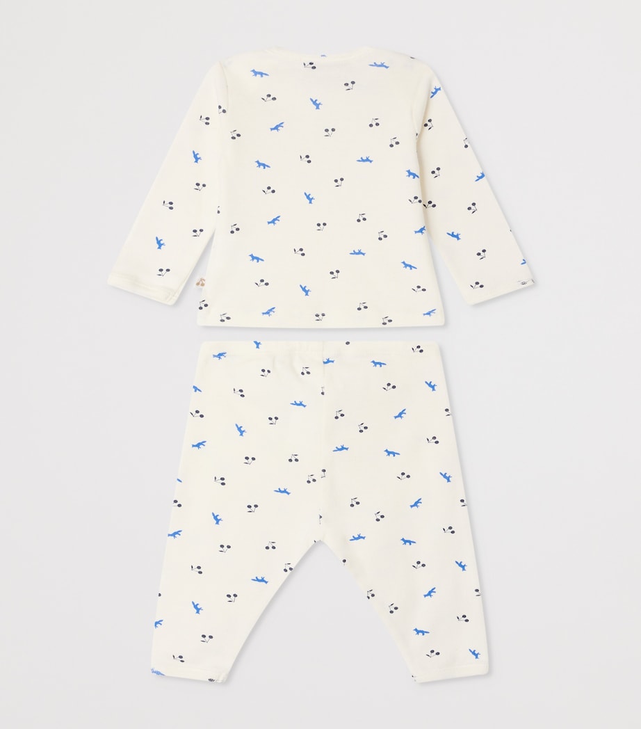 Bonpoint x Maison Kitsuné Cotton T-Shirt and Leggings Set (1-36 Months) Im Blanc Lait Image 2