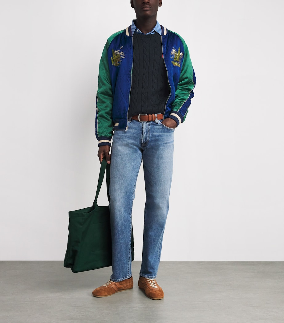 Polo Ralph Lauren Mens Cotton Cable-Knit Sweater Blue Image 2