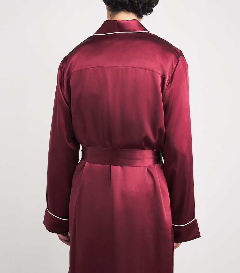 Silk Night Robe BURGUNDY Image 6