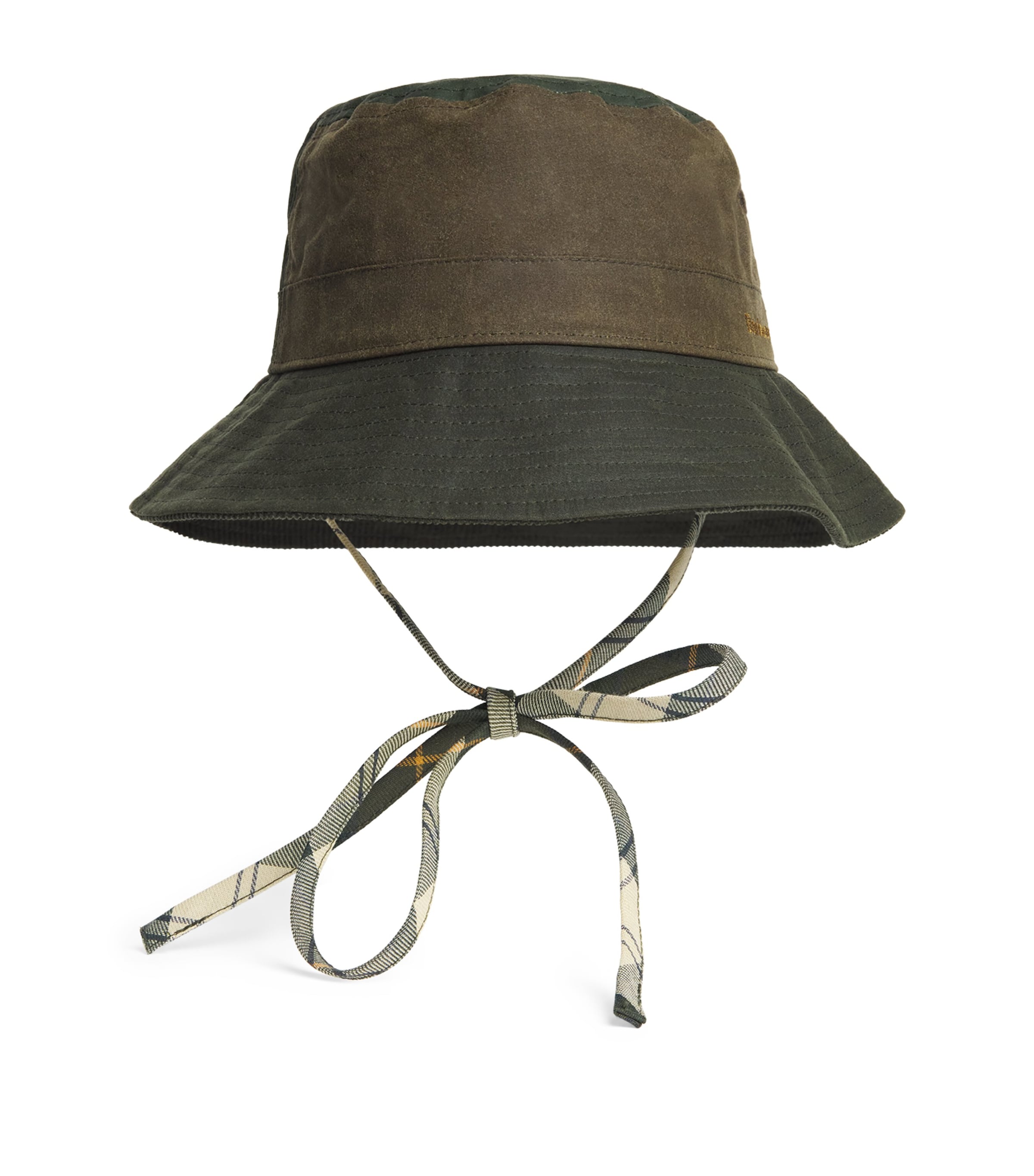 Barbour Waxed Cotton Brackley Bucket Hat In Green